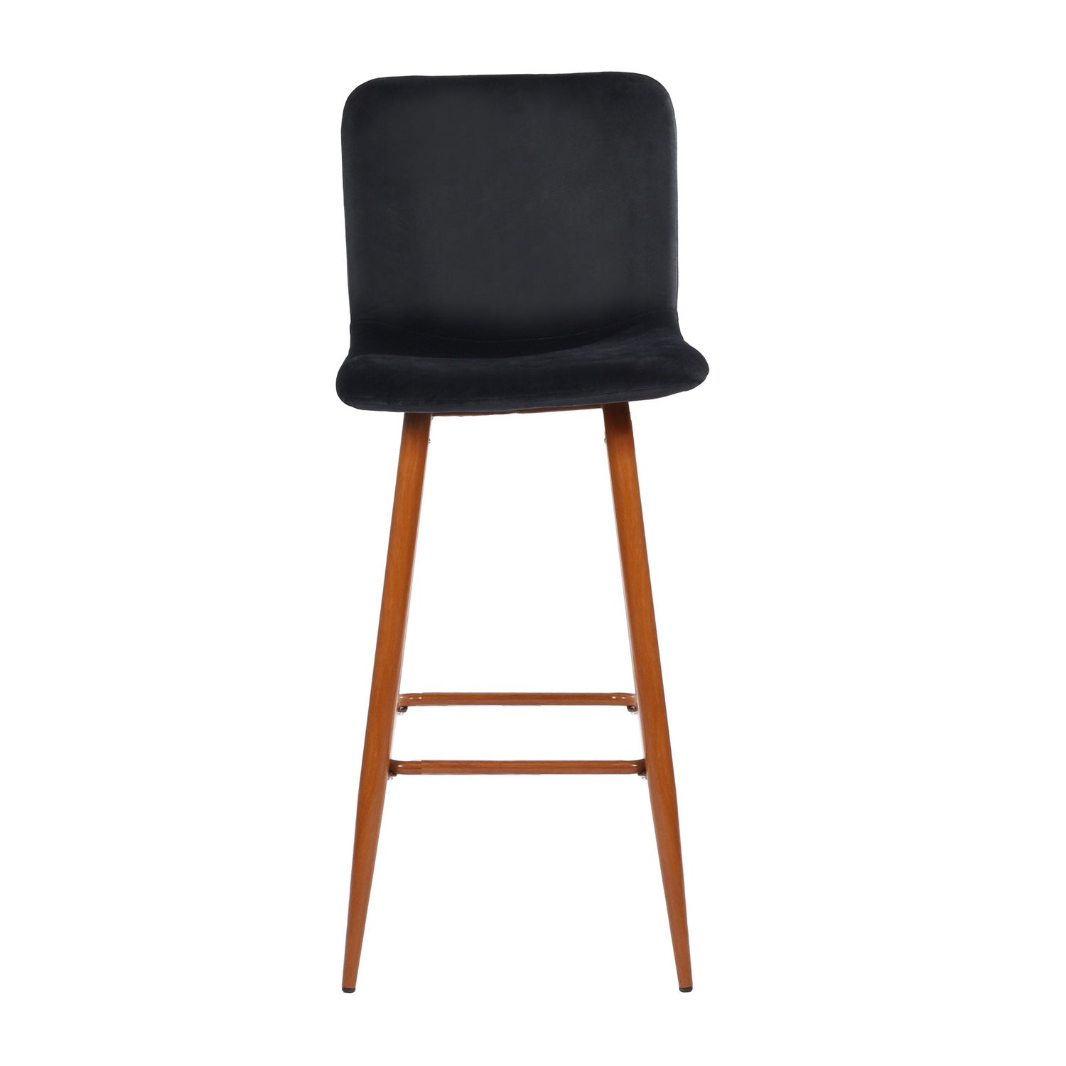 Homy Casa SCARGILL 2PC 29” VELVET BLACK Bar Stool for Home and Workspace Open Box