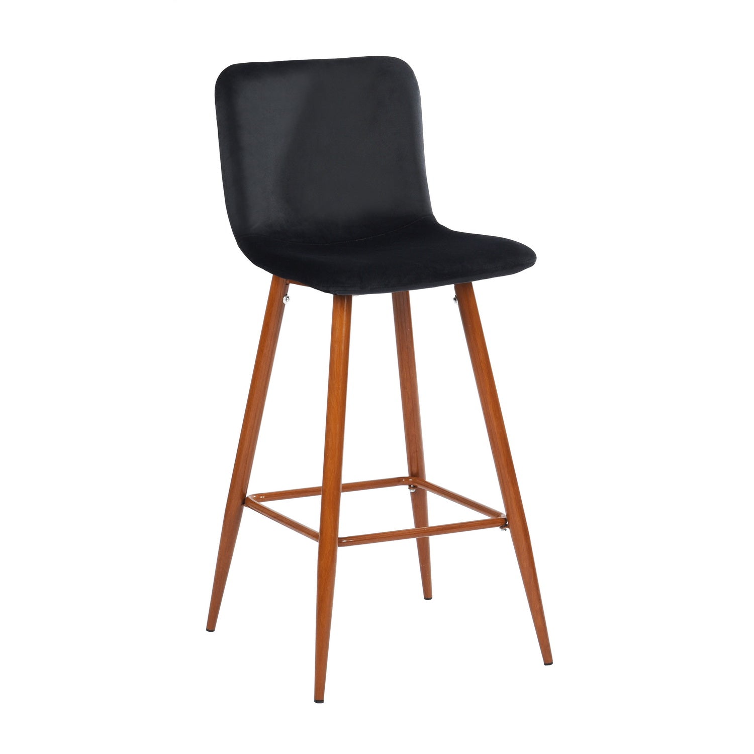 Homy Casa SCARGILL 2PC 29” VELVET BLACK Bar Stool for Home and Workspace Open Box