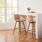 Scargill Upholstered Counter Height Bar Stools Set of 2 with Back-HOMY CASA