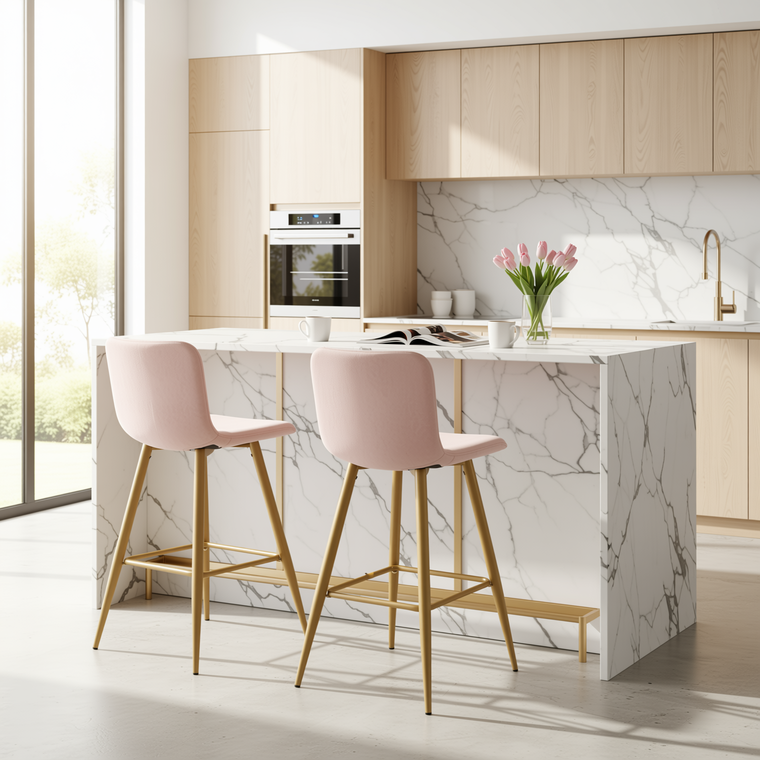 Scargill Upholstered Counter Height Bar Stools Set of 2