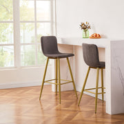 26'' Upholstered Counter Height Bar Stools Set of 2 with Back - HomyCasa