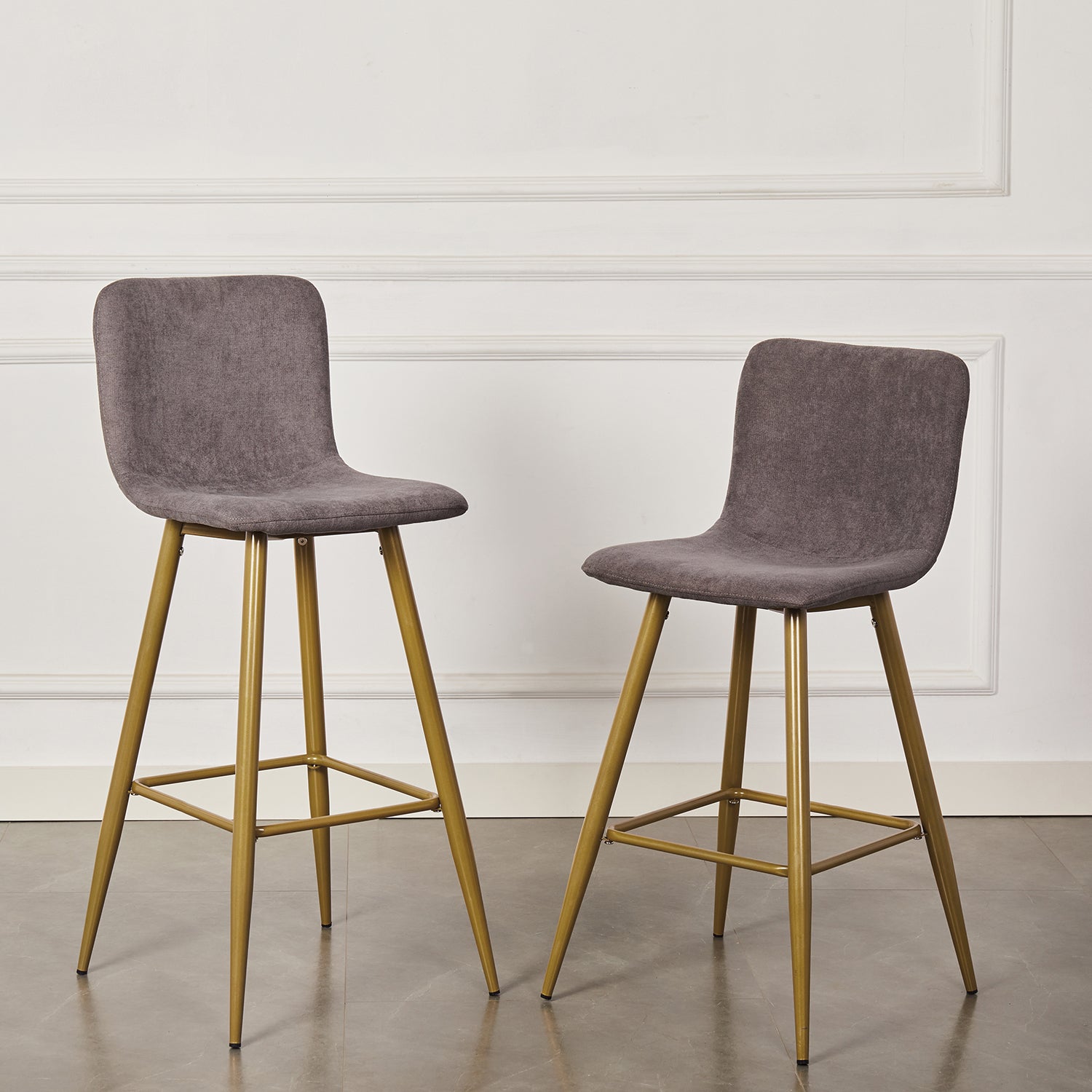 26'' Upholstered Counter Height Bar Stools Set of 2 with Back - HomyCasa