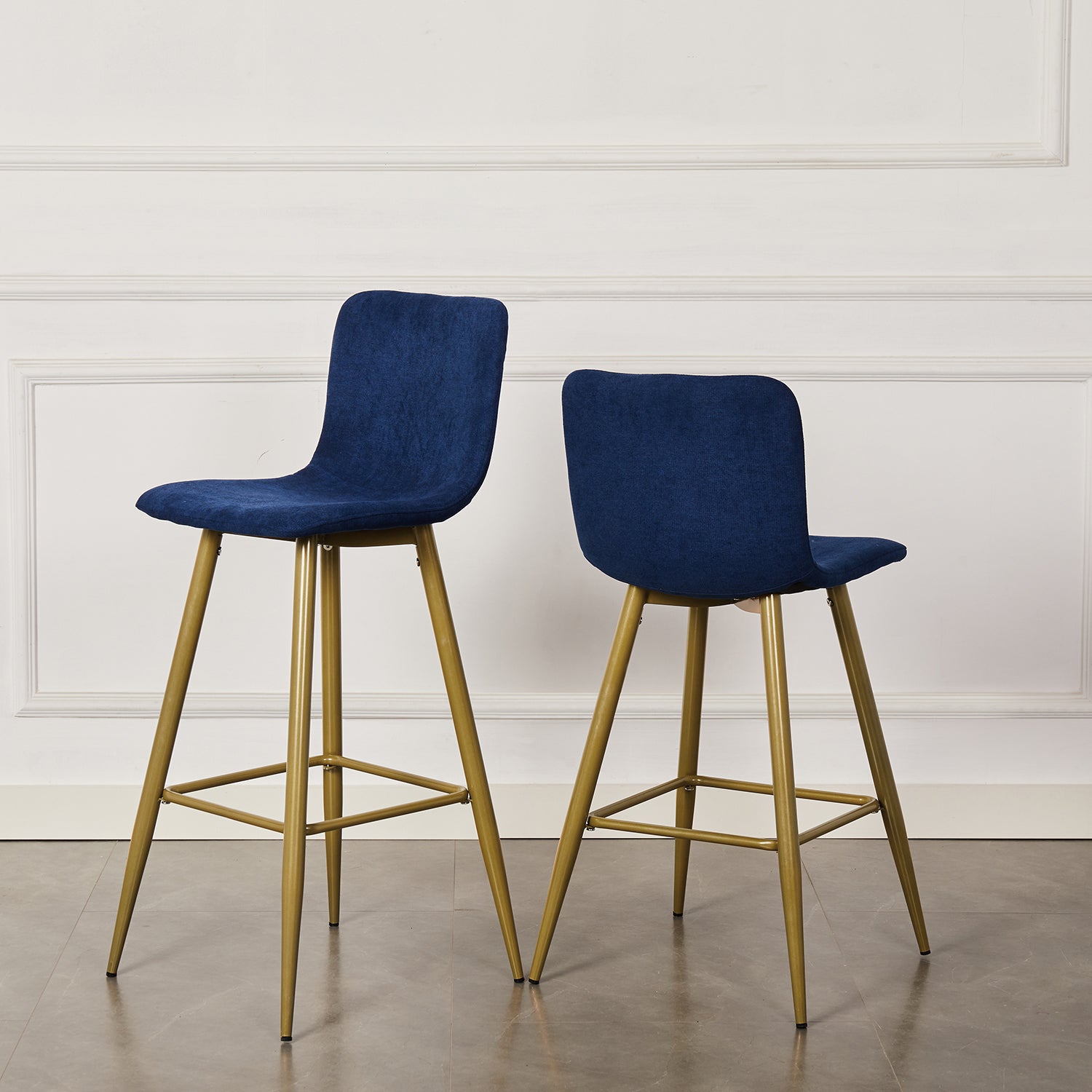 26'' Upholstered Counter Height Bar Stools Set of 2 with Back - HomyCasa