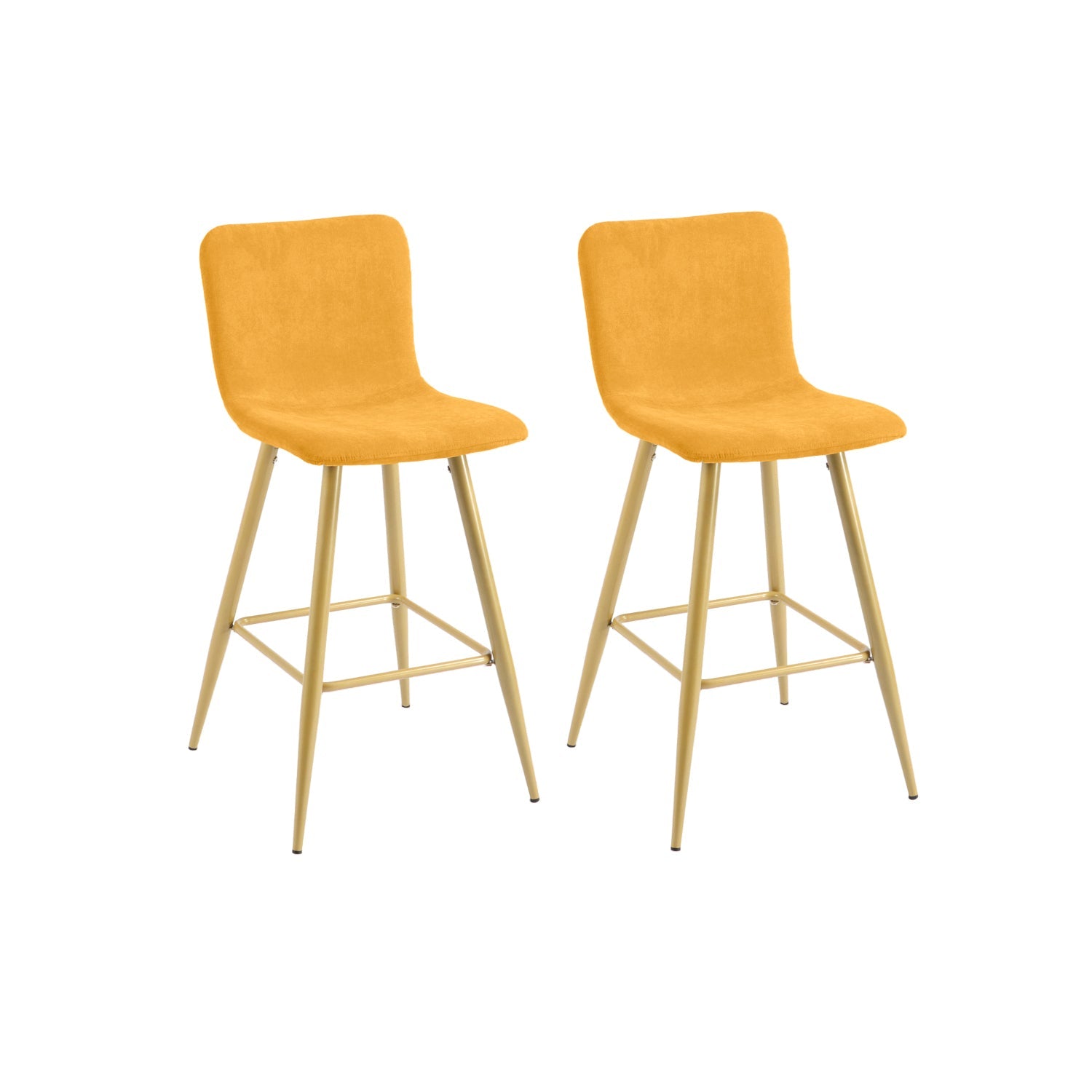 26'' Upholstered Counter Height Bar Stools Set of 2 with Back - HomyCasa