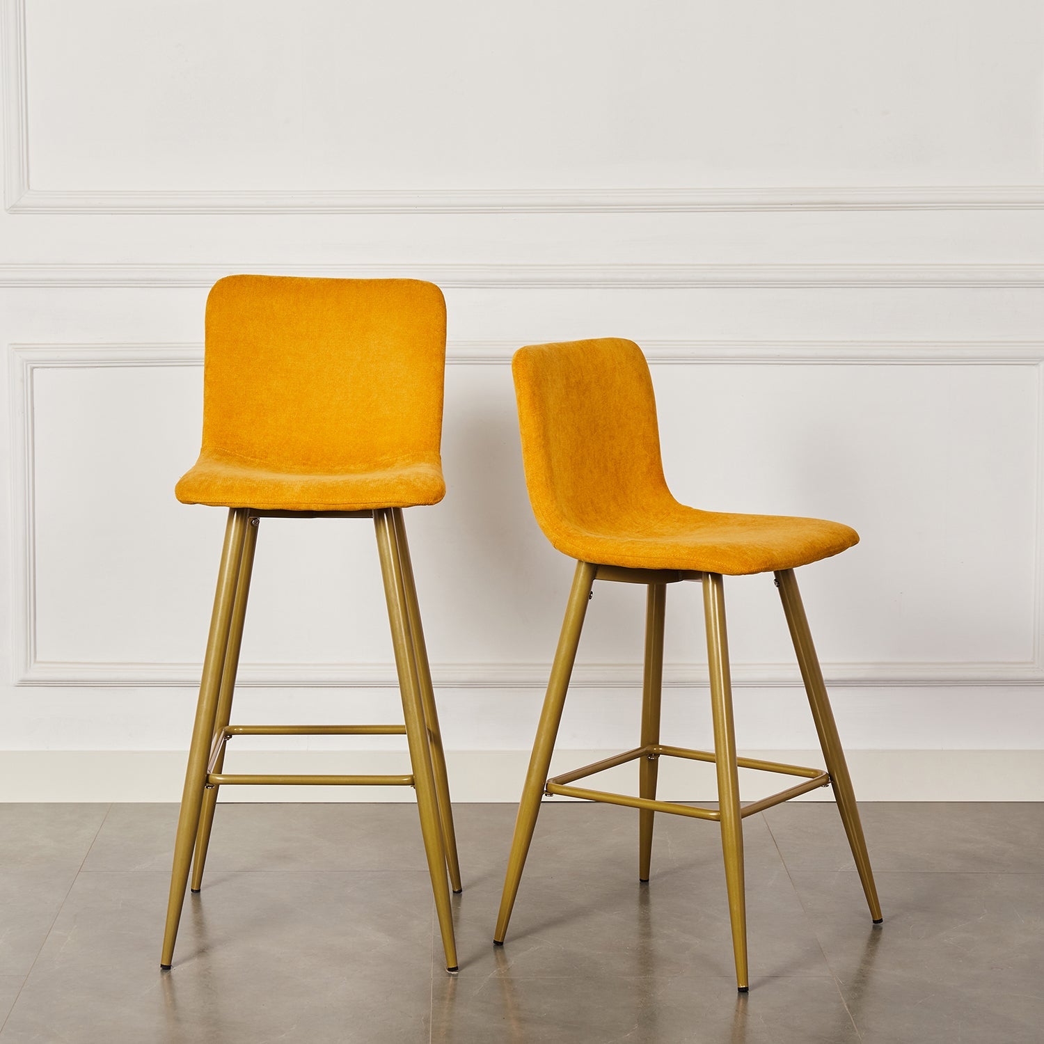 26'' Upholstered Counter Height Bar Stools Set of 2 with Back - HomyCasa