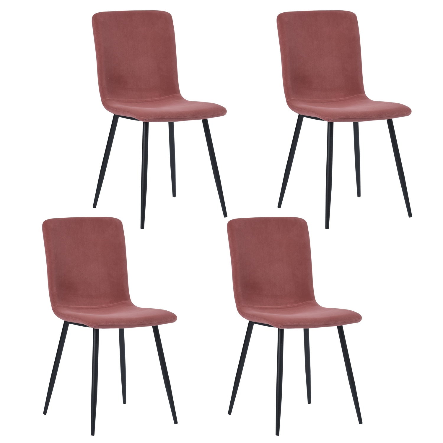 Homy Casa SCARGILL 4PC Velvet Rose Dining Chair Open Box