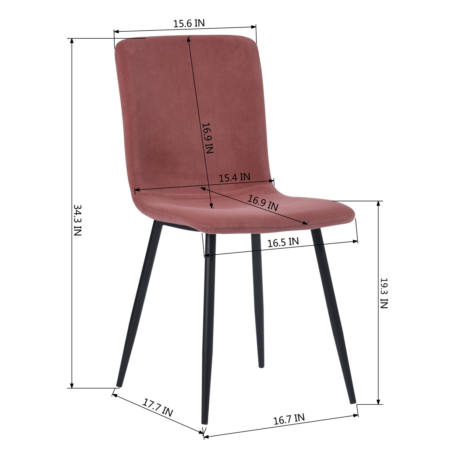 Homy Casa SCARGILL 4PC Velvet Rose Dining Chair Open Box