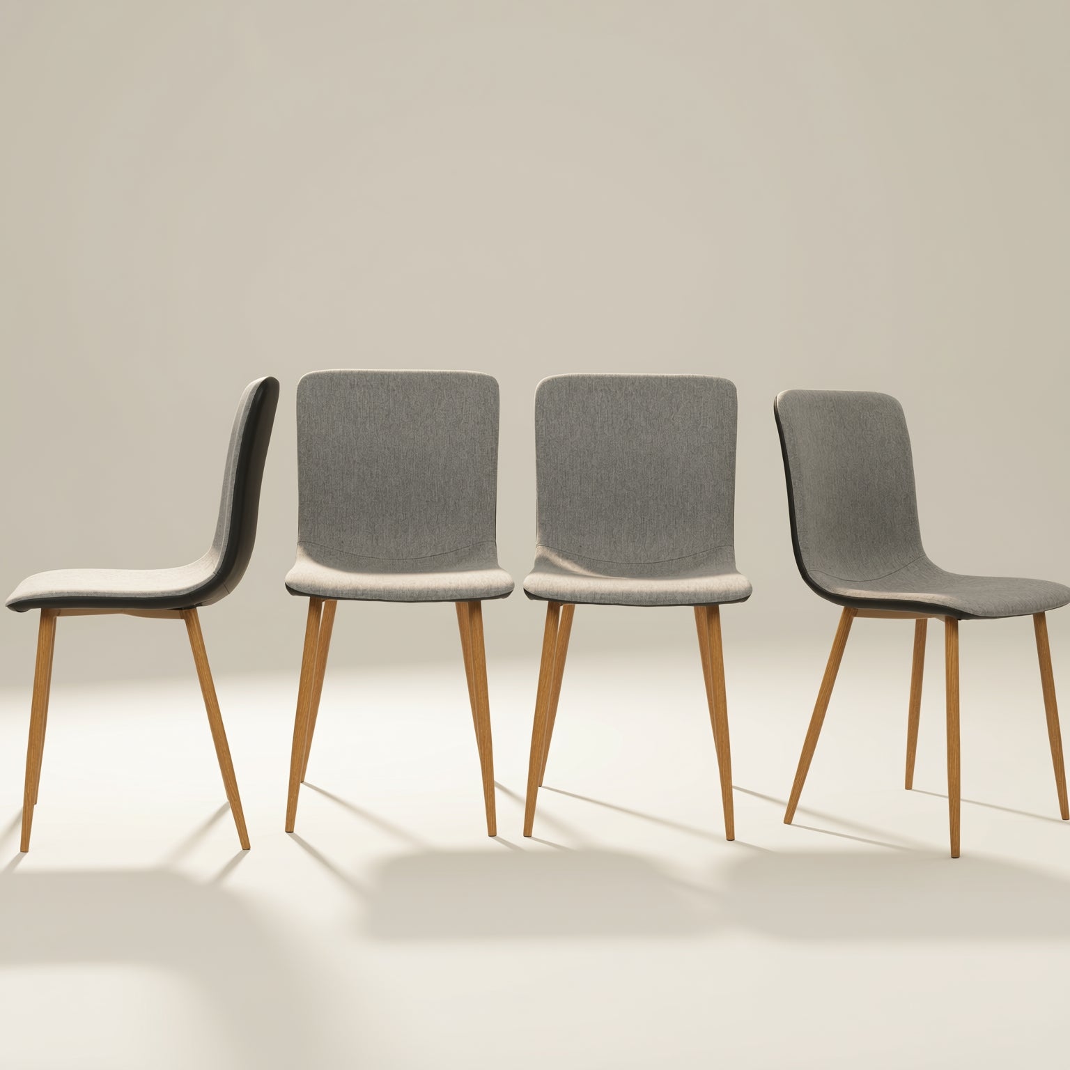 Scargill Set of 4 Modern Upholstered Dining Chairs with Metal Legs