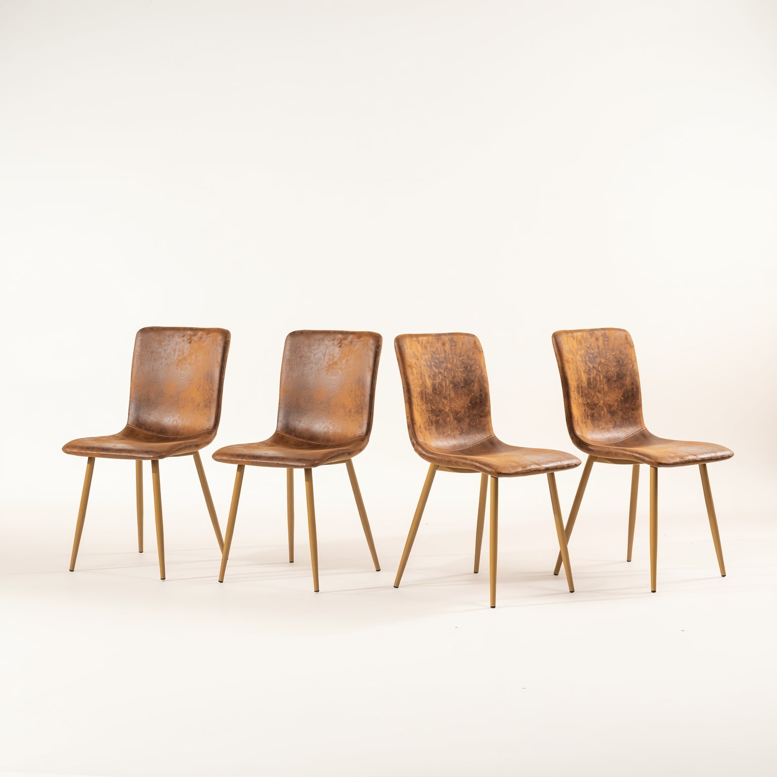 Scargill Set of 4 Modern Upholstered Dining Chairs with Metal Legs