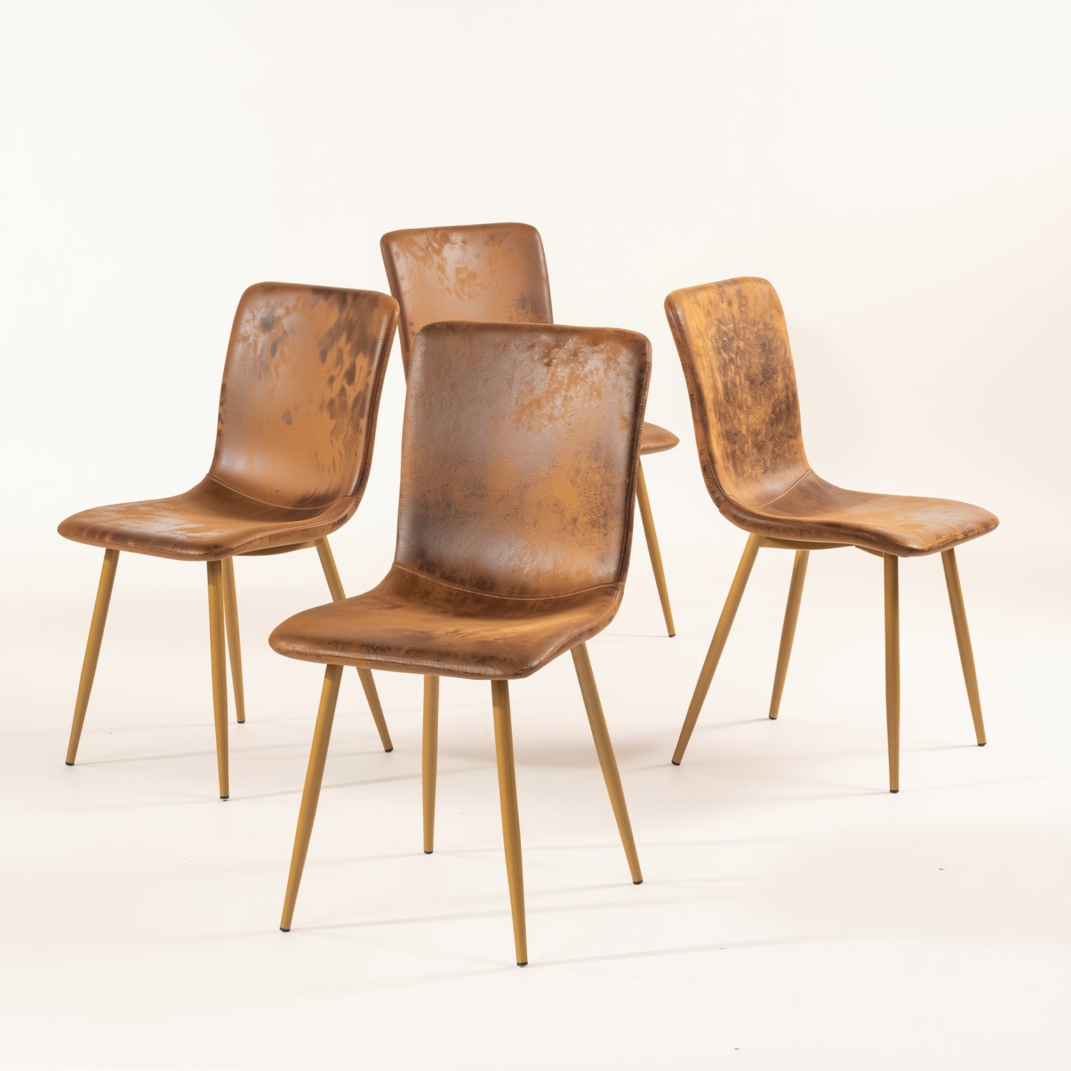 Scargill Set of 4 Modern Upholstered Dining Chairs with Metal Legs