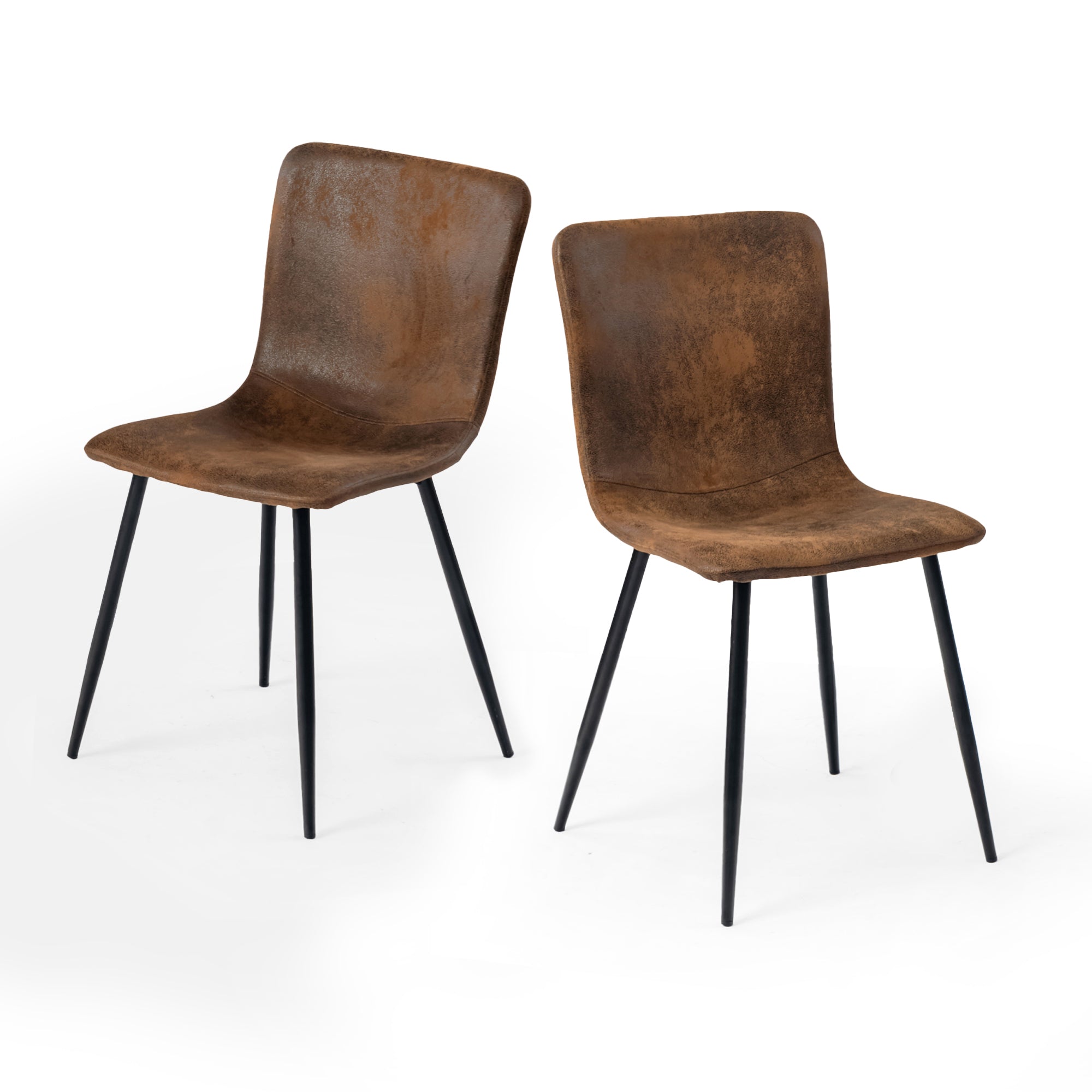 Fontana 3 Piece Oak Dining Table Set with 2 Scargill Upholstered Chairs, Suede Brown
