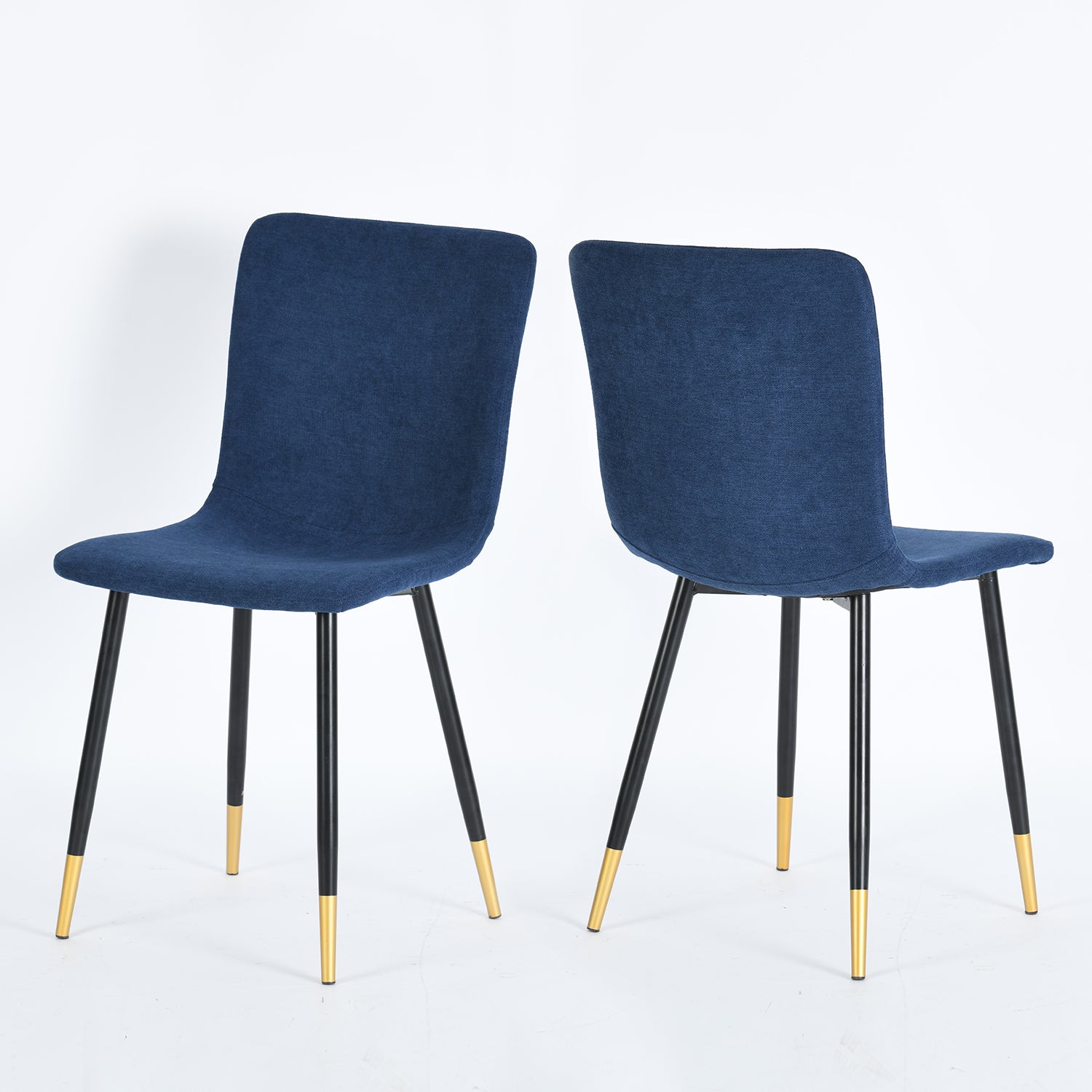Homy Casa PIRLO 5 Piece  47" Dining Table Set with 4 SCARGILL Upholsted Chairs, Blue
