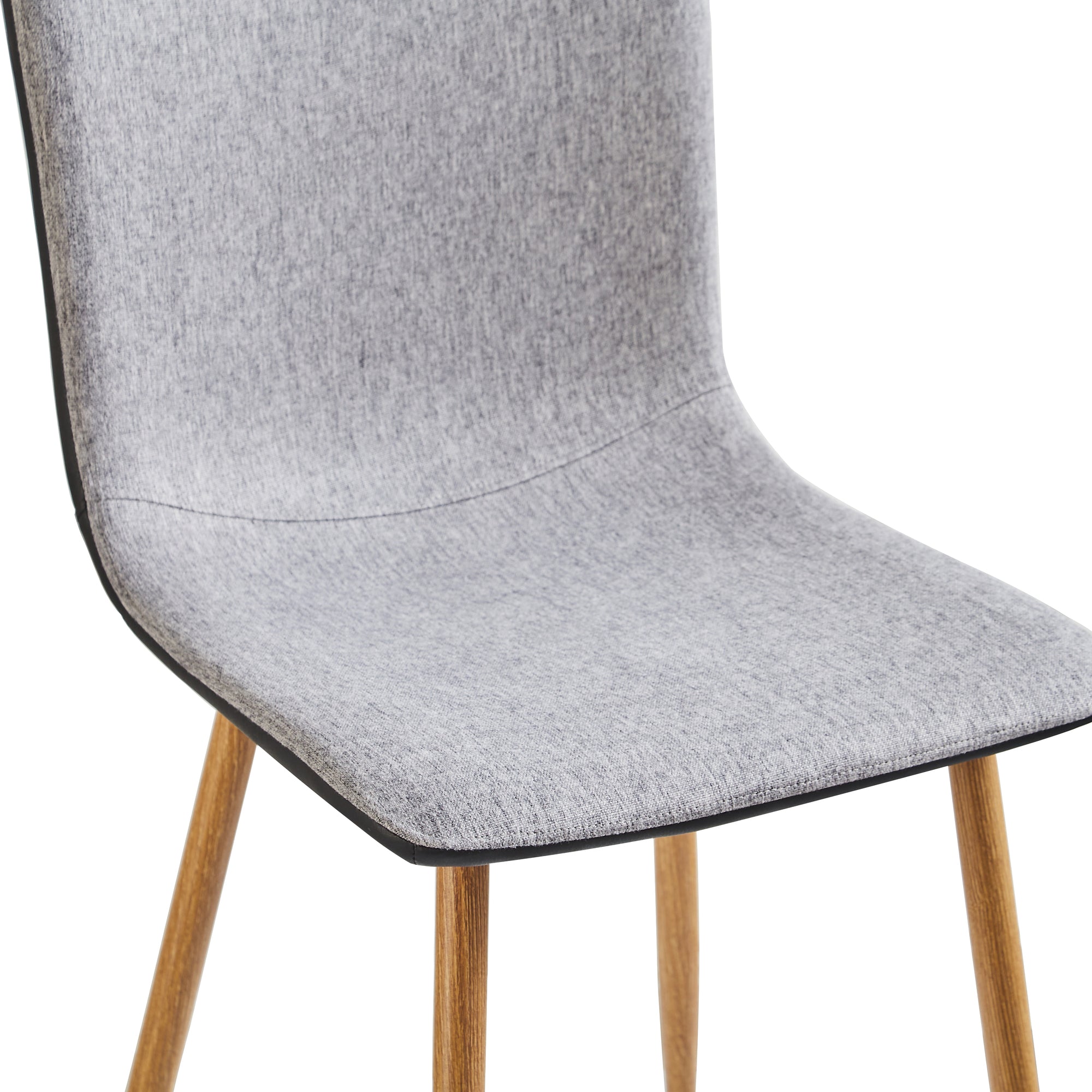 Homy Casa NIMBLE+SCARGILL 5PC Dining Set 70.9" Table with 4 SCARGILL Gray Fabric Dining Chairs, Black and Light Oak Finish Open Box