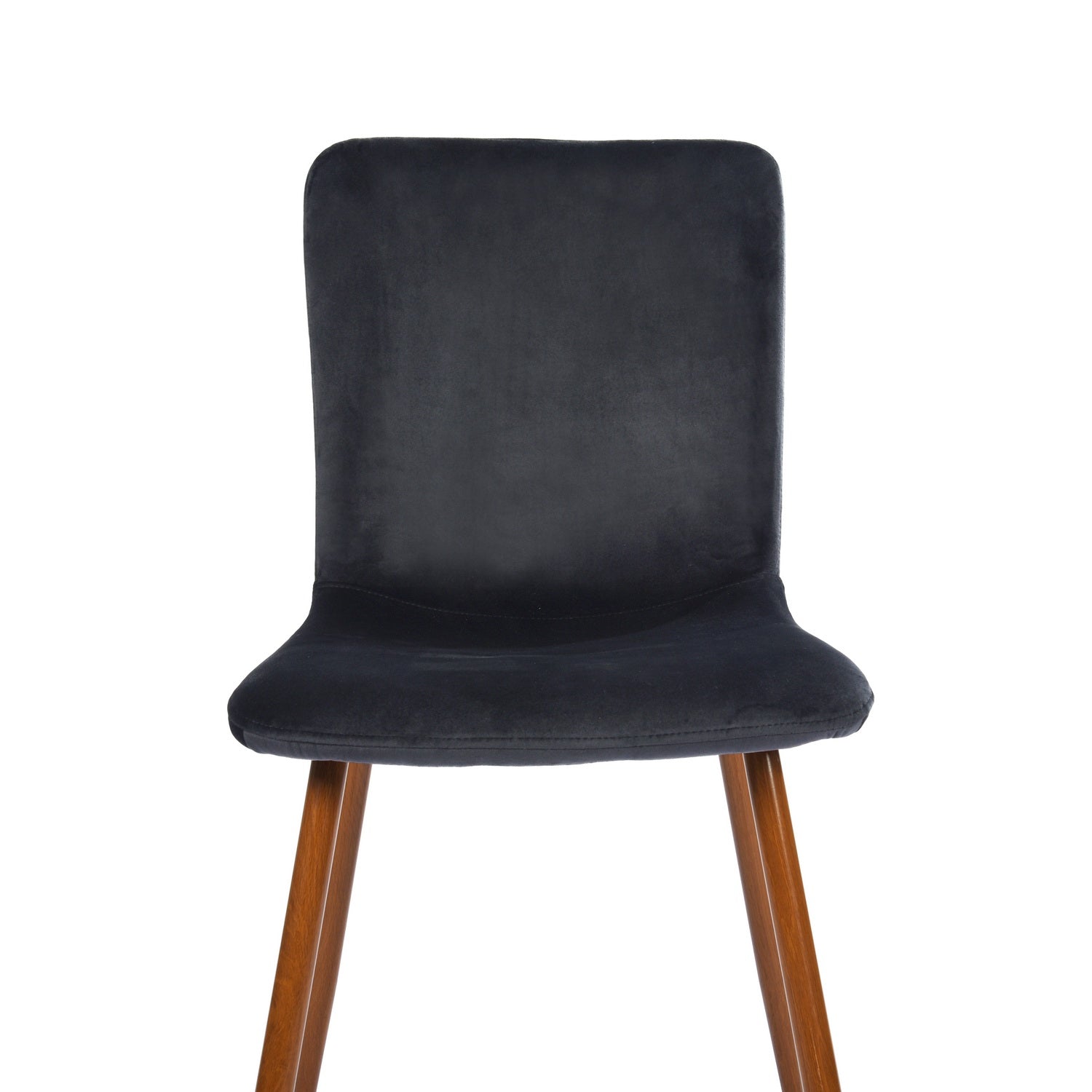 Homy Casa SCRAGILL 4PC Velvet Black Industrial Dining Chair with Fabric Seat and Walnut Wood Accents