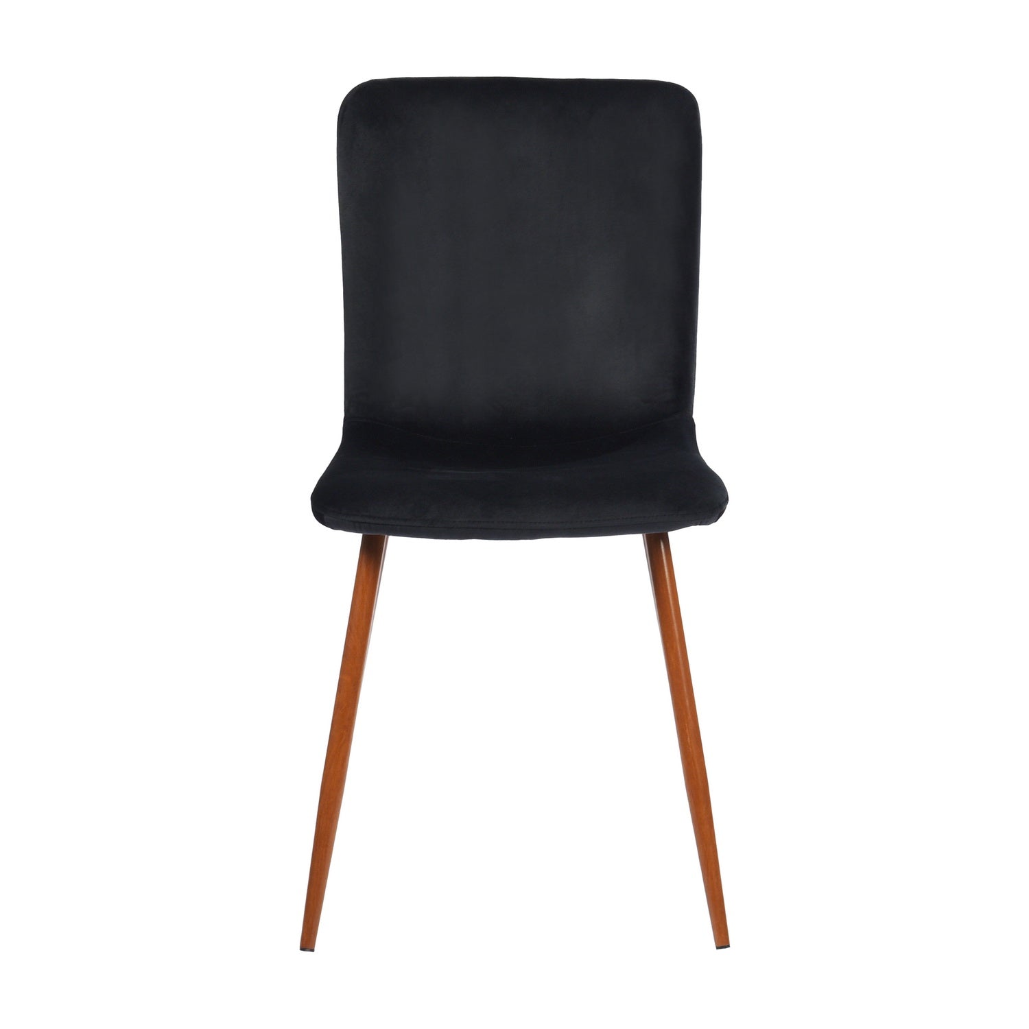 Homy Casa SCRAGILL 4PC Velvet Black Industrial Dining Chair with Fabric Seat and Walnut Wood Accents