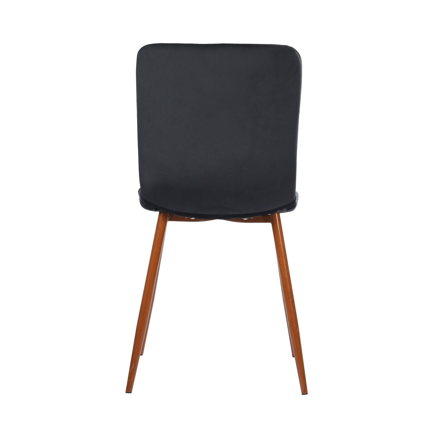 Homy Casa SCRAGILL 4PC Velvet Black Industrial Dining Chair with Fabric Seat and Walnut Wood Accents