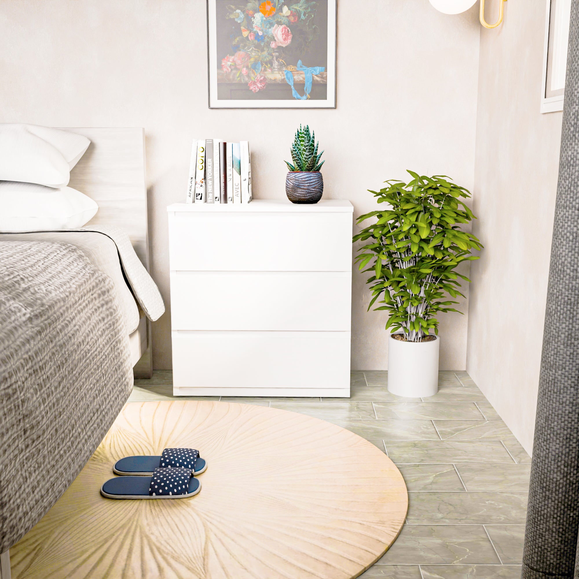 Senna Chest of Drawers with Storage - Large Nightstand, 3 Drawers, Modern Design