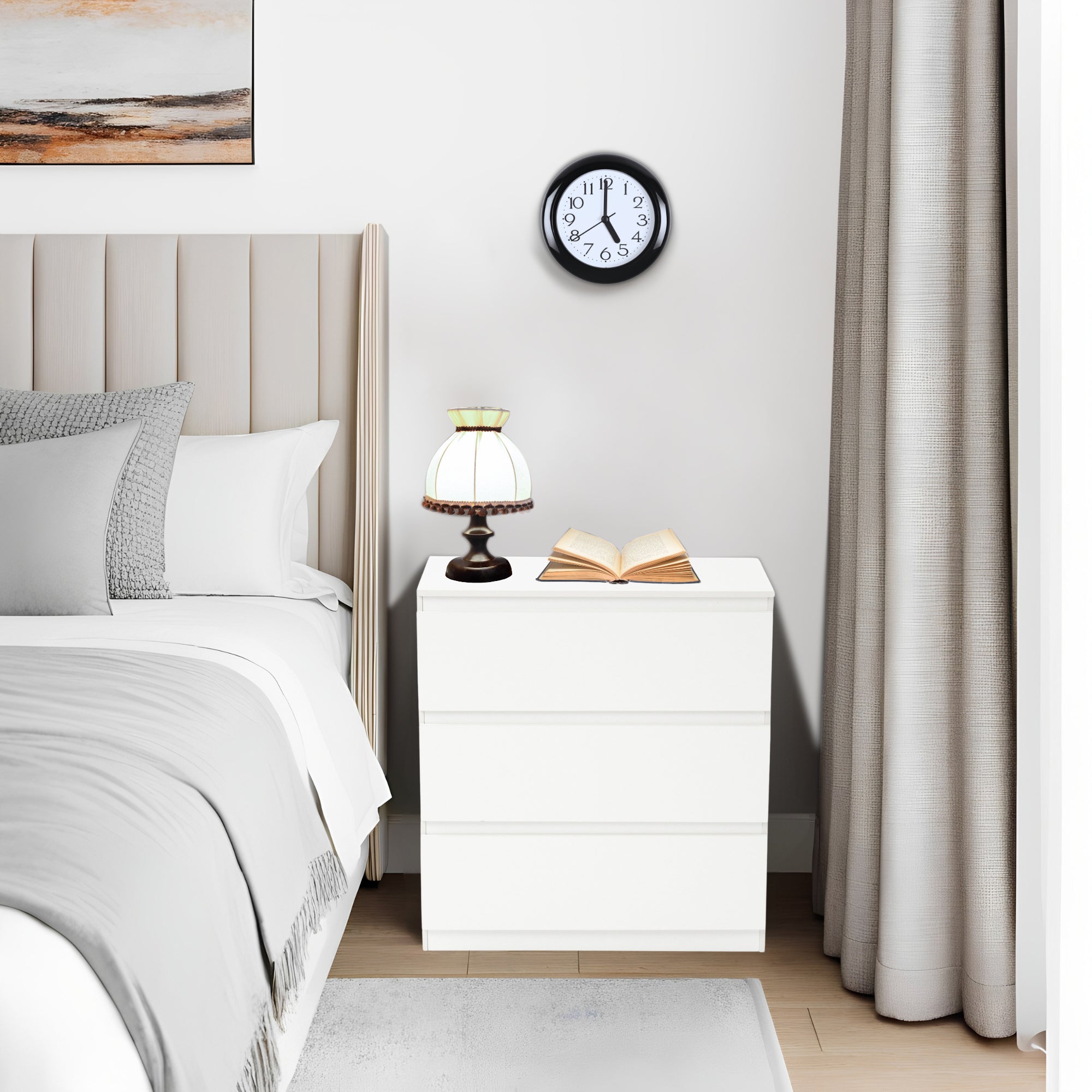 Senna Chest of Drawers with Storage - Large Nightstand, 3 Drawers, Modern Design