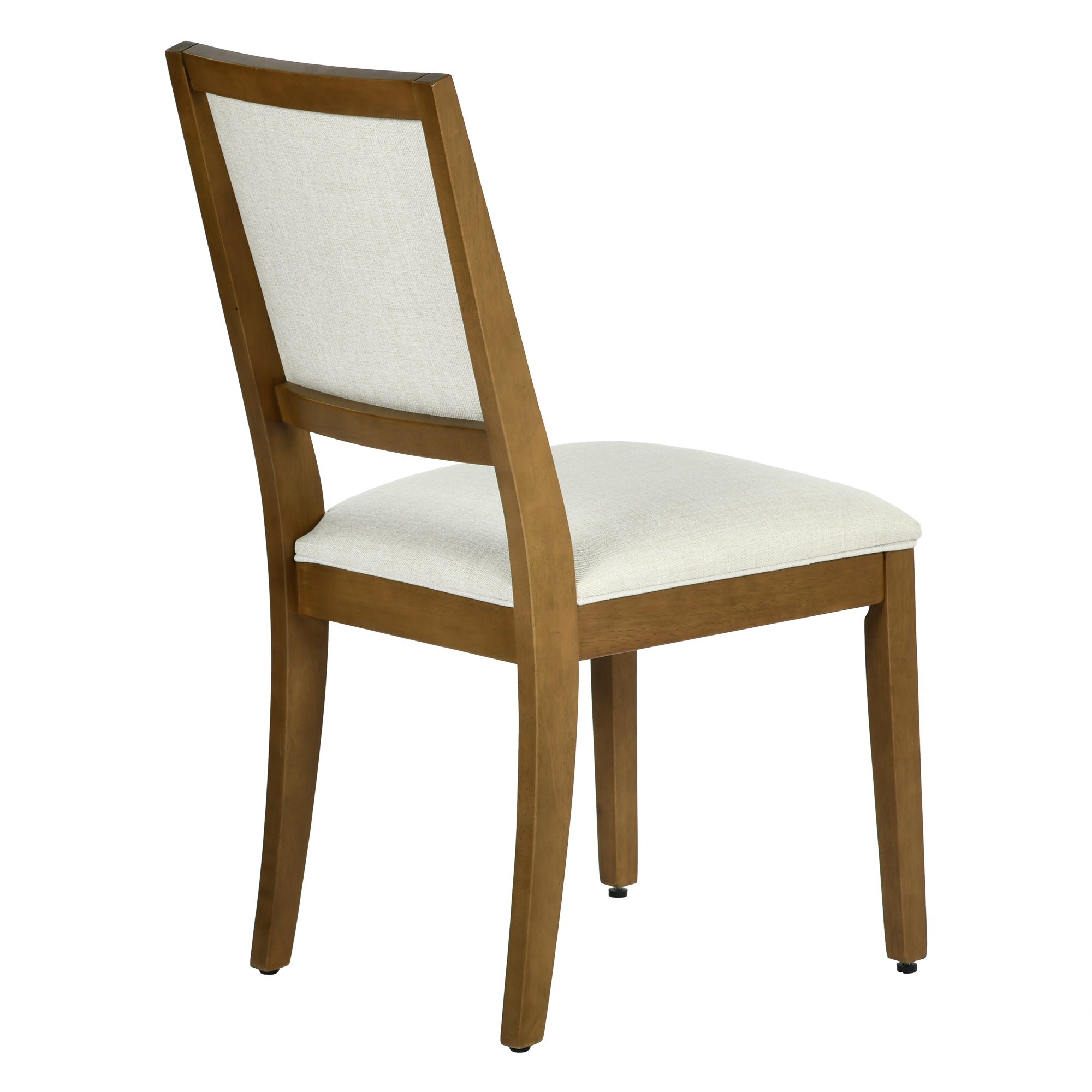 Homy Casa Lancelot 5PC Dining Set 63" Rectangular Table with 4 Siget Biscuit Upholstered Chairs in Beige and Haze Wood Finish
