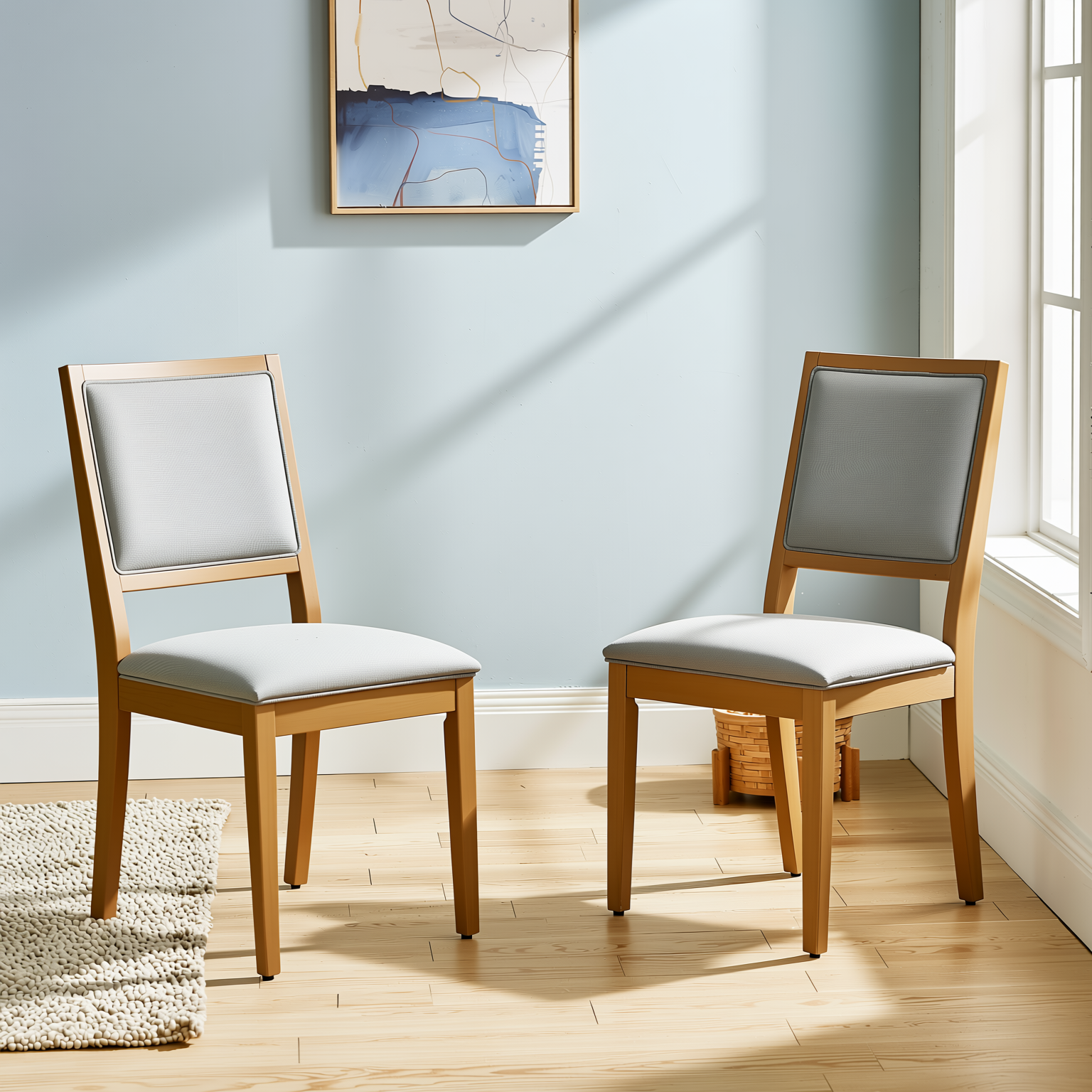 Homy Casa SIGET Charcoal Haze Leg Dining Chair 2PK 19.3" W x 19.3" D x 37.4" H Dining Seating Open Box