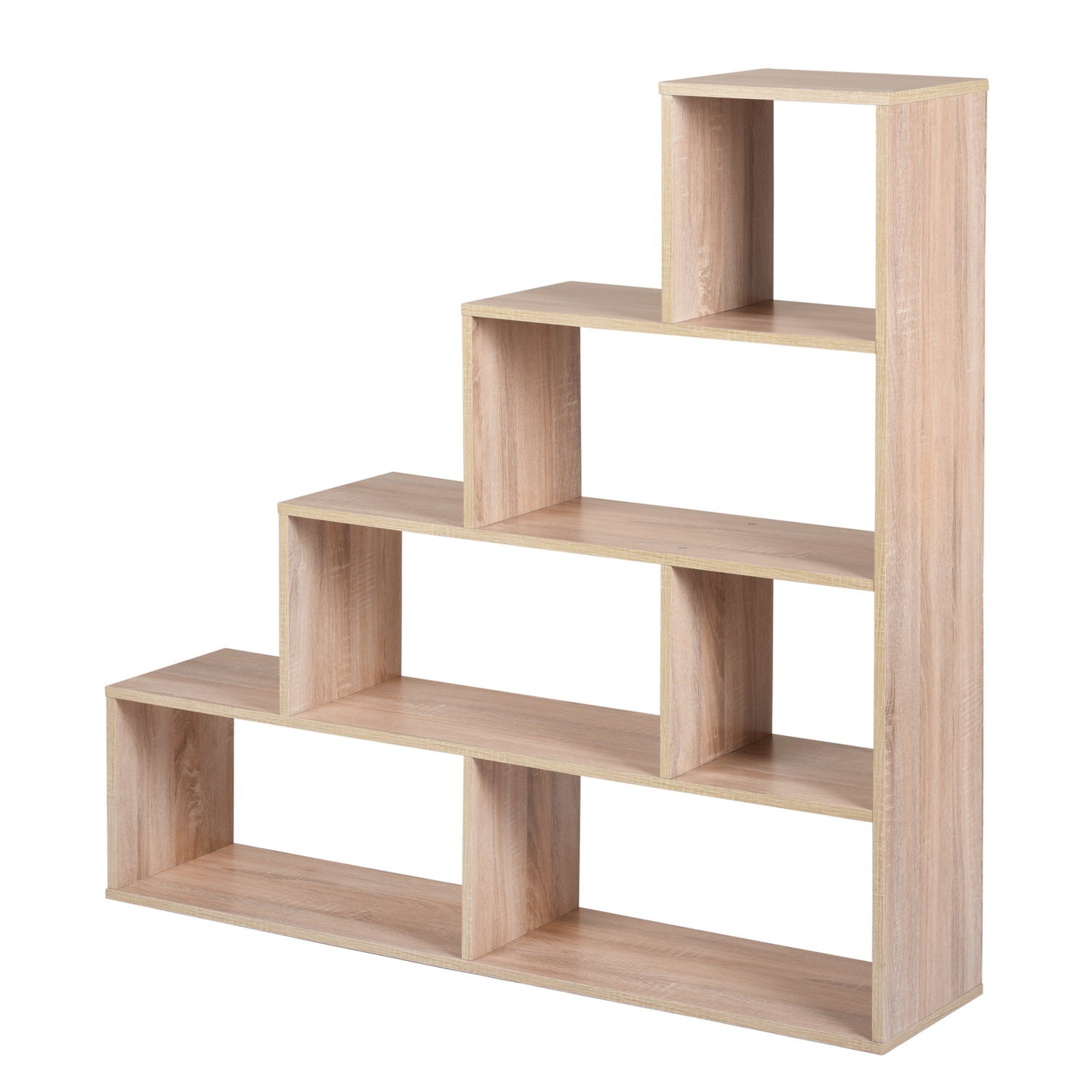 Homy Casa SIMMS SMALL Modern Wood Bookcase, 120x29x120cm, E1 Standard Particle Board, Home & Office Storage Shelf