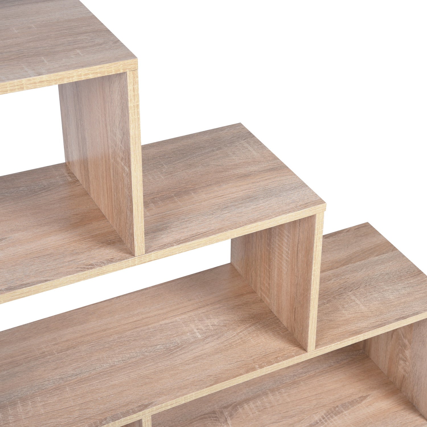 Homy Casa SIMMS SMALL Modern Wood Bookcase, 120x29x120cm, E1 Standard Particle Board, Home & Office Storage Shelf