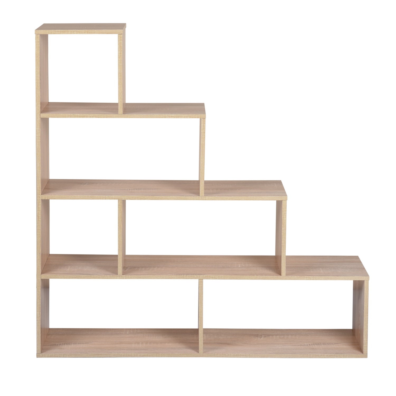 Homy Casa SIMMS SMALL Modern Wood Bookcase, 120x29x120cm, E1 Standard Particle Board, Home & Office Storage Shelf
