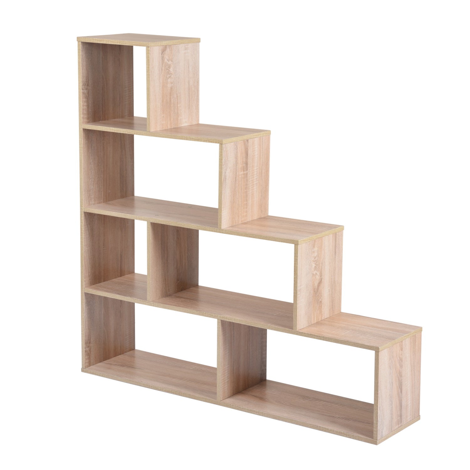 Homy Casa SIMMS SMALL Modern Wood Bookcase, 120x29x120cm, E1 Standard Particle Board, Home & Office Storage Shelf