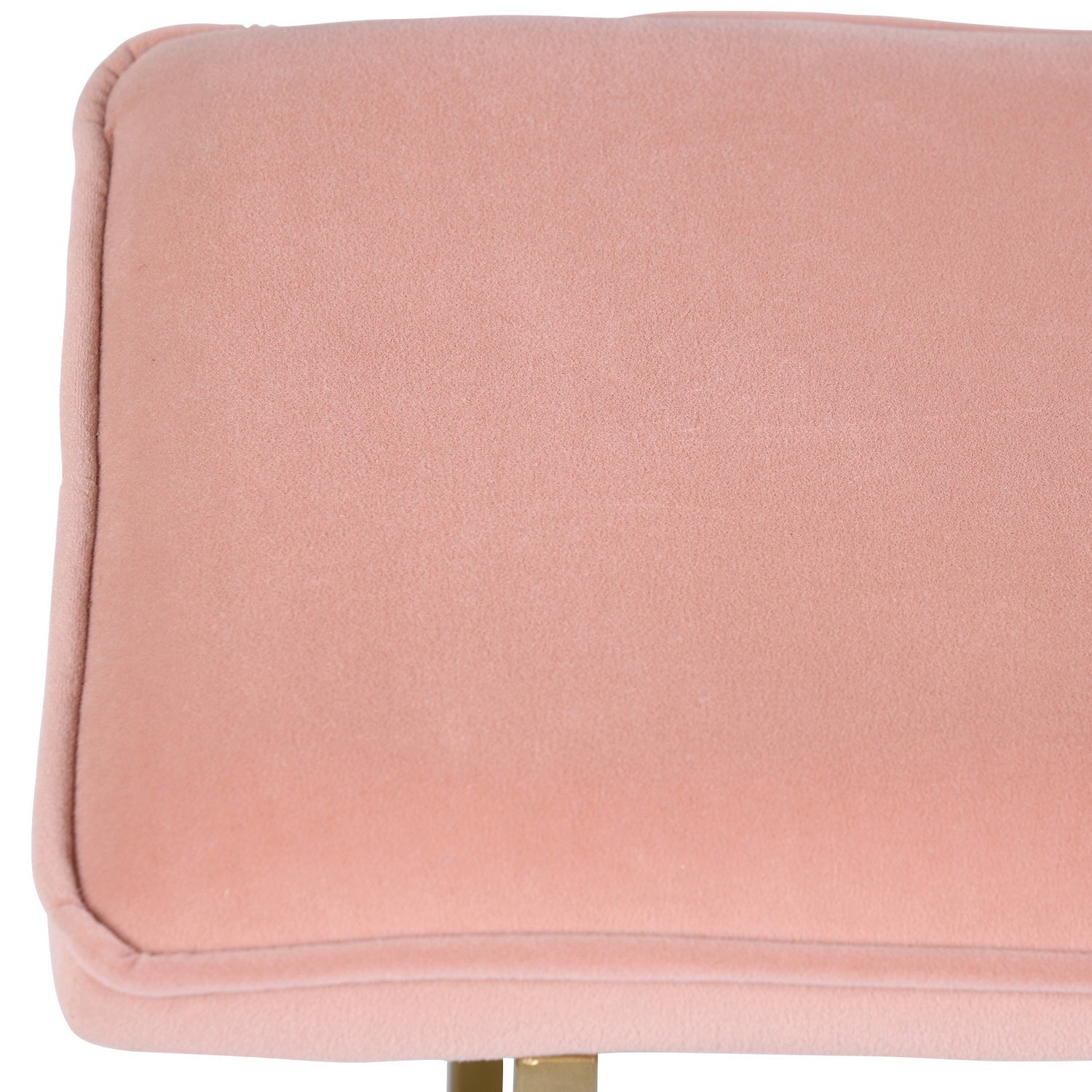 Homy Casa SLIP BENCH FROST BLUSH GOLD LEGS 44.5" x 15" x 18.5" Upholstered Bench for Living Room or Bedroom Open Box