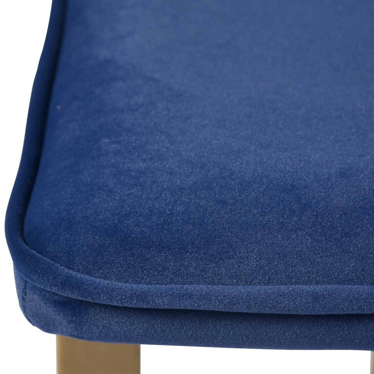 Homy Casa SLIP BENCH FROST ROYAL BLUE GOLD LEGS "44.5 x 15 x 18.5 in" Upholstered Bench for Living Room or Bedroom Open Box