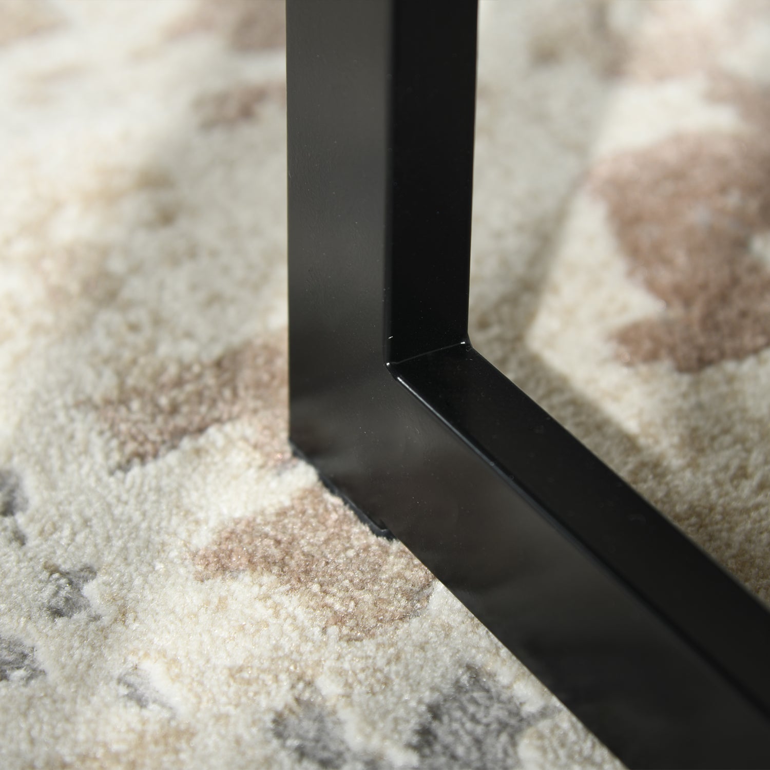 SLIP 55" Glass Dining Table, Clear Tempered Top, Black Metal Base, Modern Rectangular Table for Kitchen Dining Room Home Office