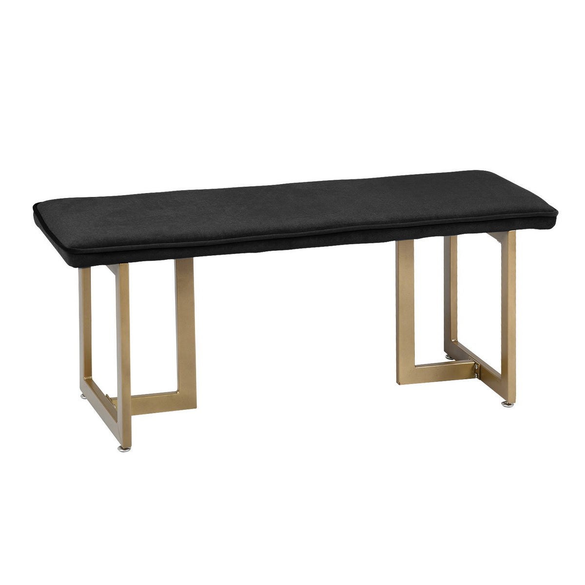 Homy Casa Slip Bench Frost Black Velvet Bench 44.5" Seating and Footrest Open Box
