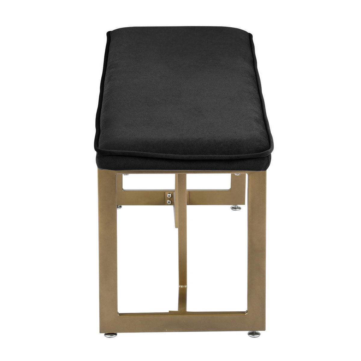 Homy Casa Slip Bench Frost Black Velvet Bench 44.5" Seating and Footrest Open Box