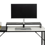 Sman 2-Pack Stackable Desk Organizer Shelf, Space Saving Monitor Riser for Laptop Printer Coffee Station Storage, Black