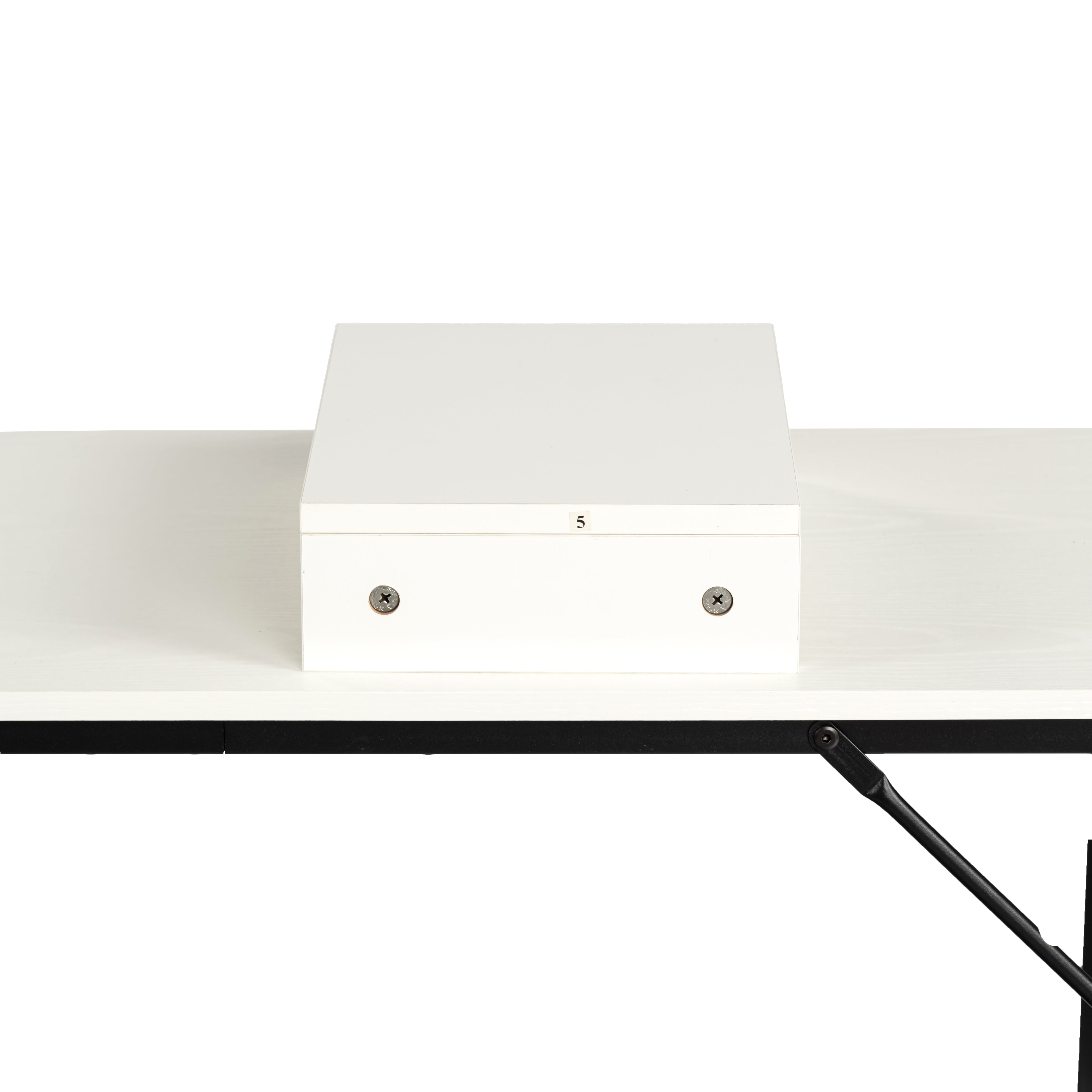 Homy Casa Sman Nesting Monitor Stand Set of 2, Space-Saving Desk Organizer with Stackable Dual Shelf Design, White