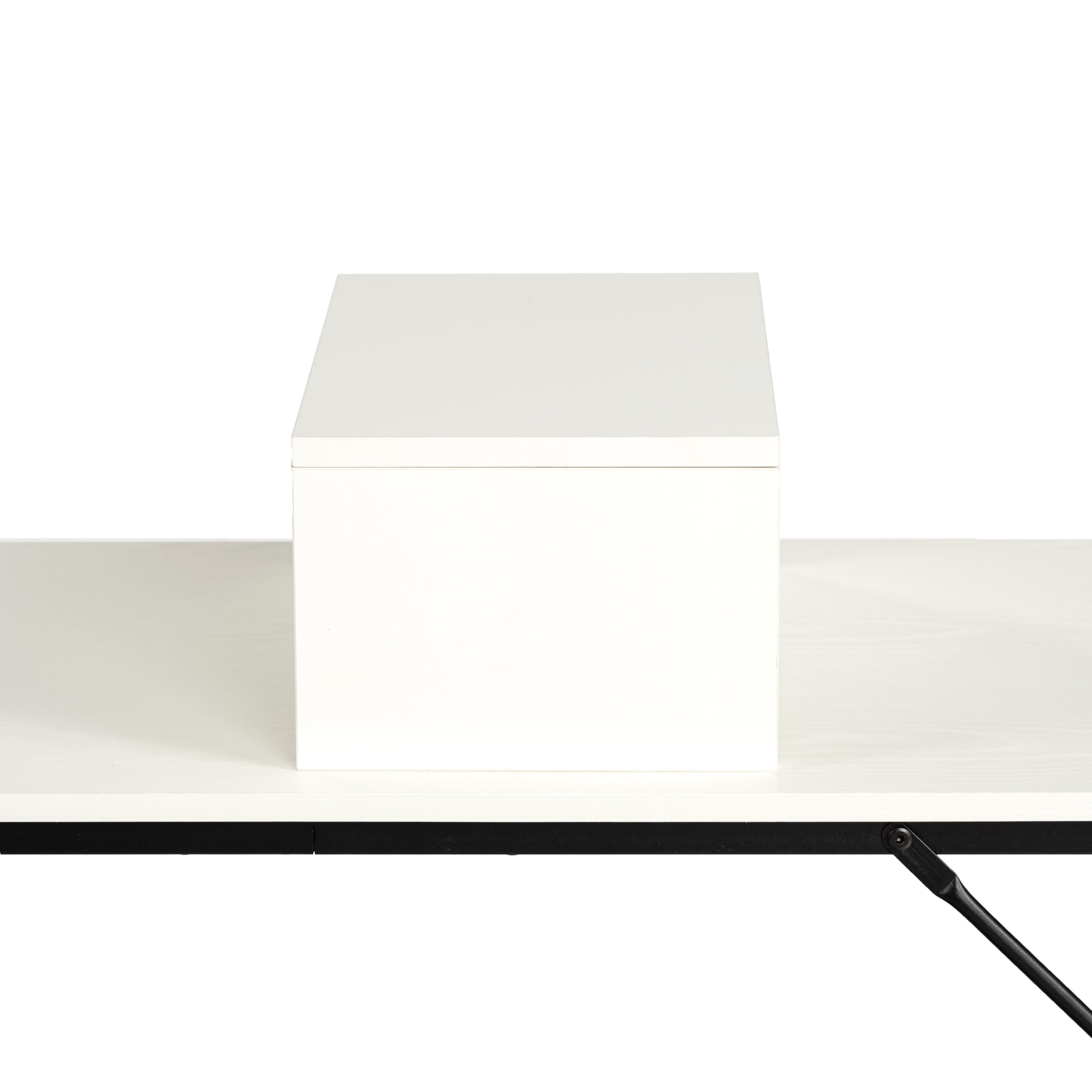 Homy Casa Sman Nesting Monitor Stand Set of 2, Space-Saving Desk Organizer with Stackable Dual Shelf Design, White