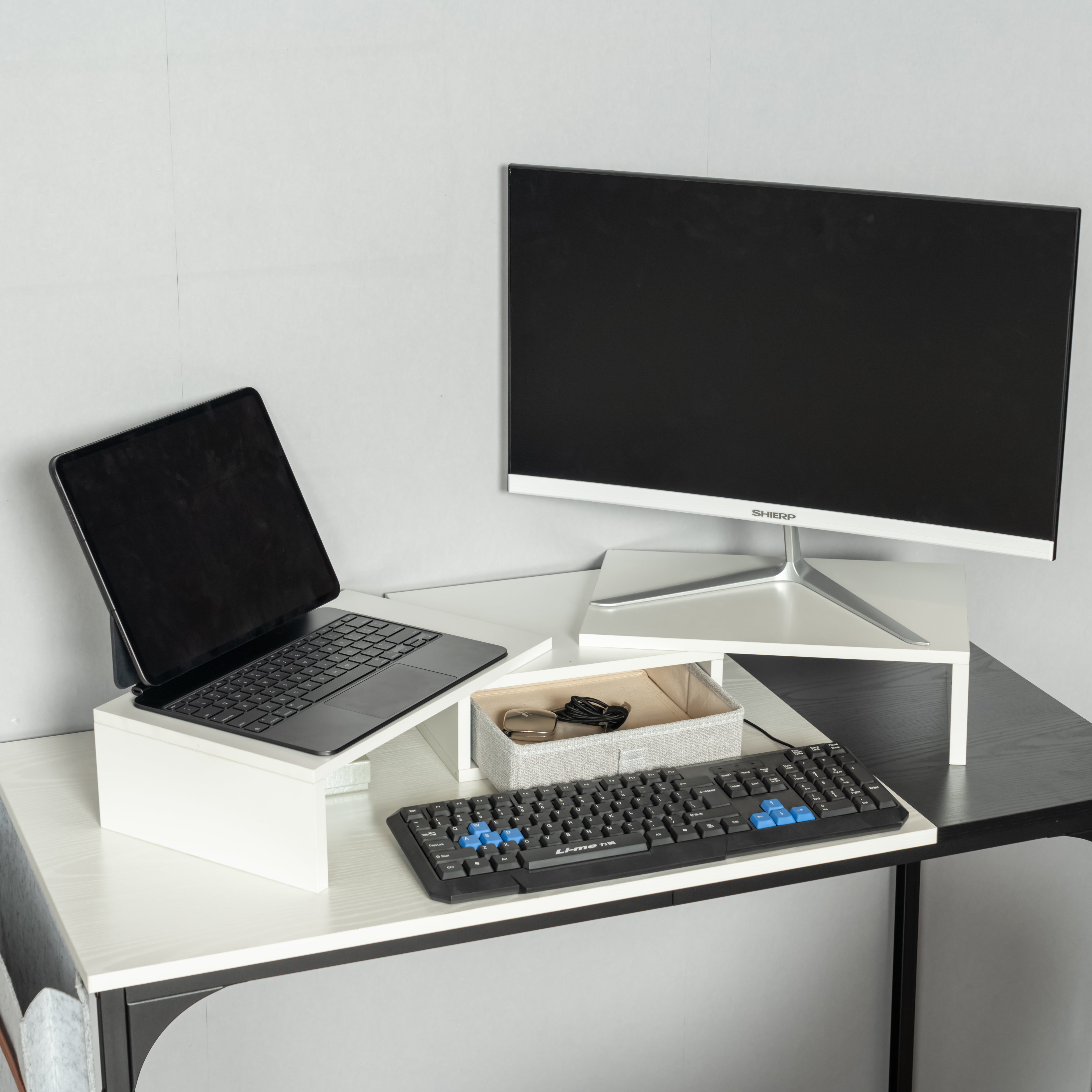 Homy Casa SMAN Monitor Stand "37 x 9.45 x 4.53" for Desk Organization and Storage