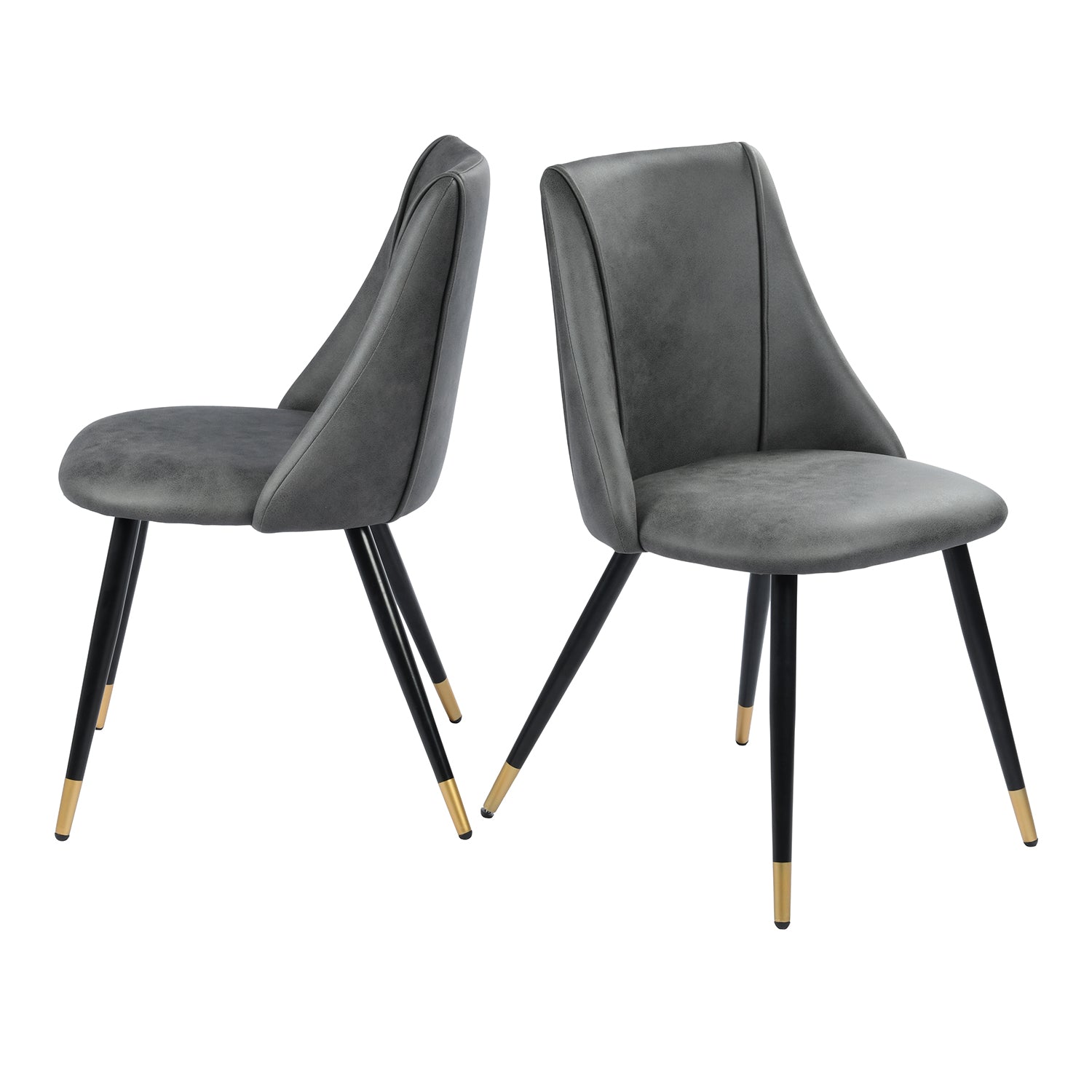 Homy Casa SMEG Dining Charcoal Leathaire Chair "20.67'' x 19.49'' x 32.68''" Modern Dining Seating Open Box