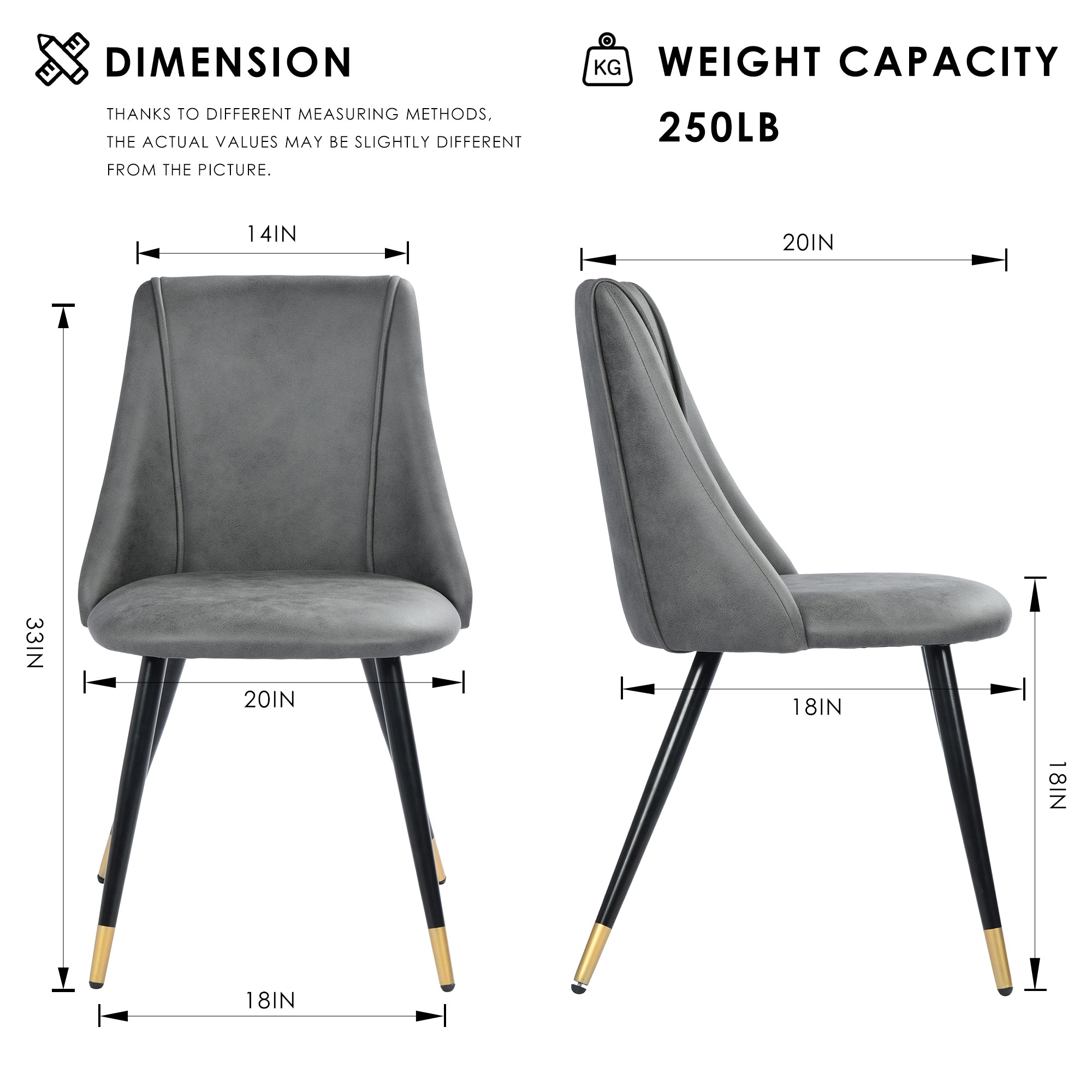 Homy Casa SMEG Dining Charcoal Leathaire Chair "20.67'' x 19.49'' x 32.68''" Modern Dining Seating Open Box