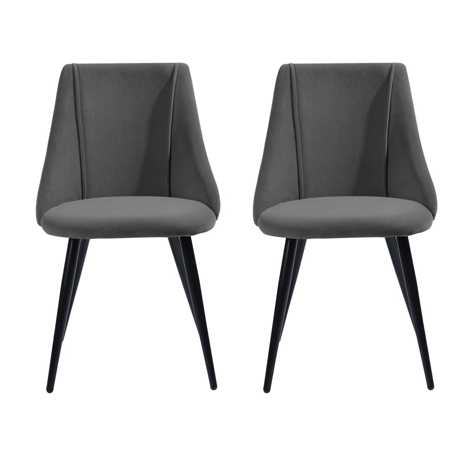 Homy Casa SMEG 2PC High Back Upholstered Chair for Dining Room, Office, or Bedroom, Grey