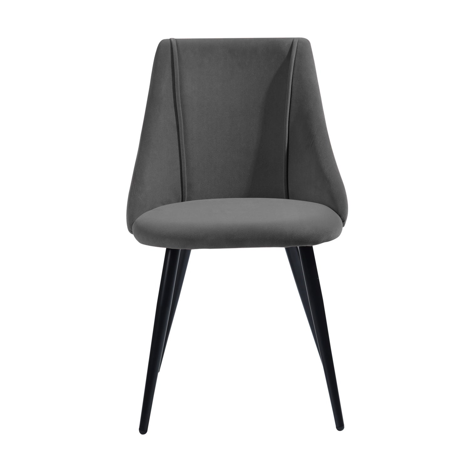 Homy Casa SMEG 2PC High Back Upholstered Chair for Dining Room, Office, or Bedroom, Grey