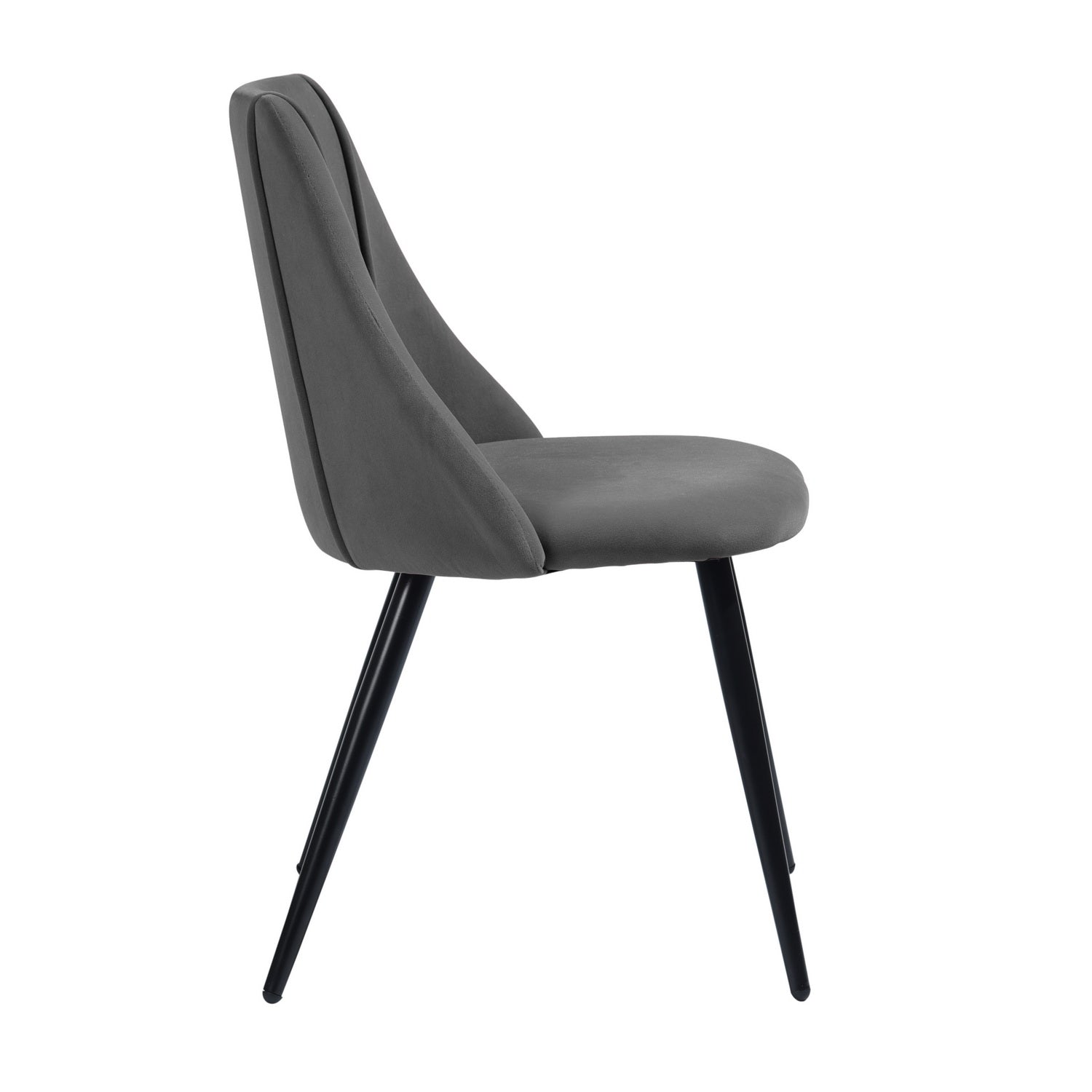 Homy Casa SMEG 2PC High Back Upholstered Chair for Dining Room, Office, or Bedroom, Grey
