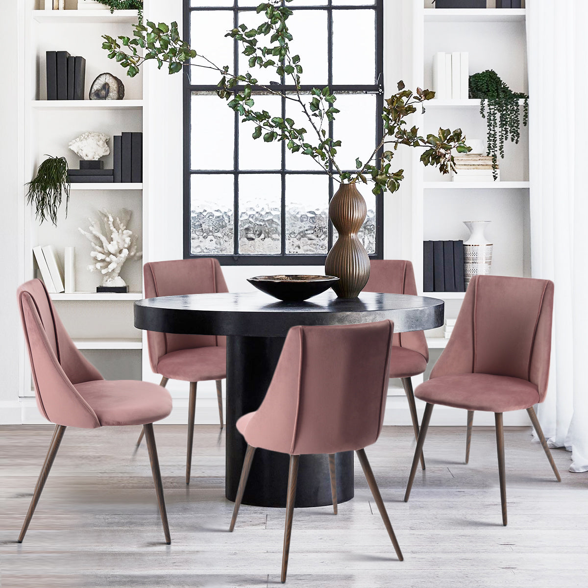 Homy Casa SMEG Titanium Dining Chair "20.67" x 19.49" x 32.68" Modern Upholstered Seating for Kitchen & Dining Room Open Box