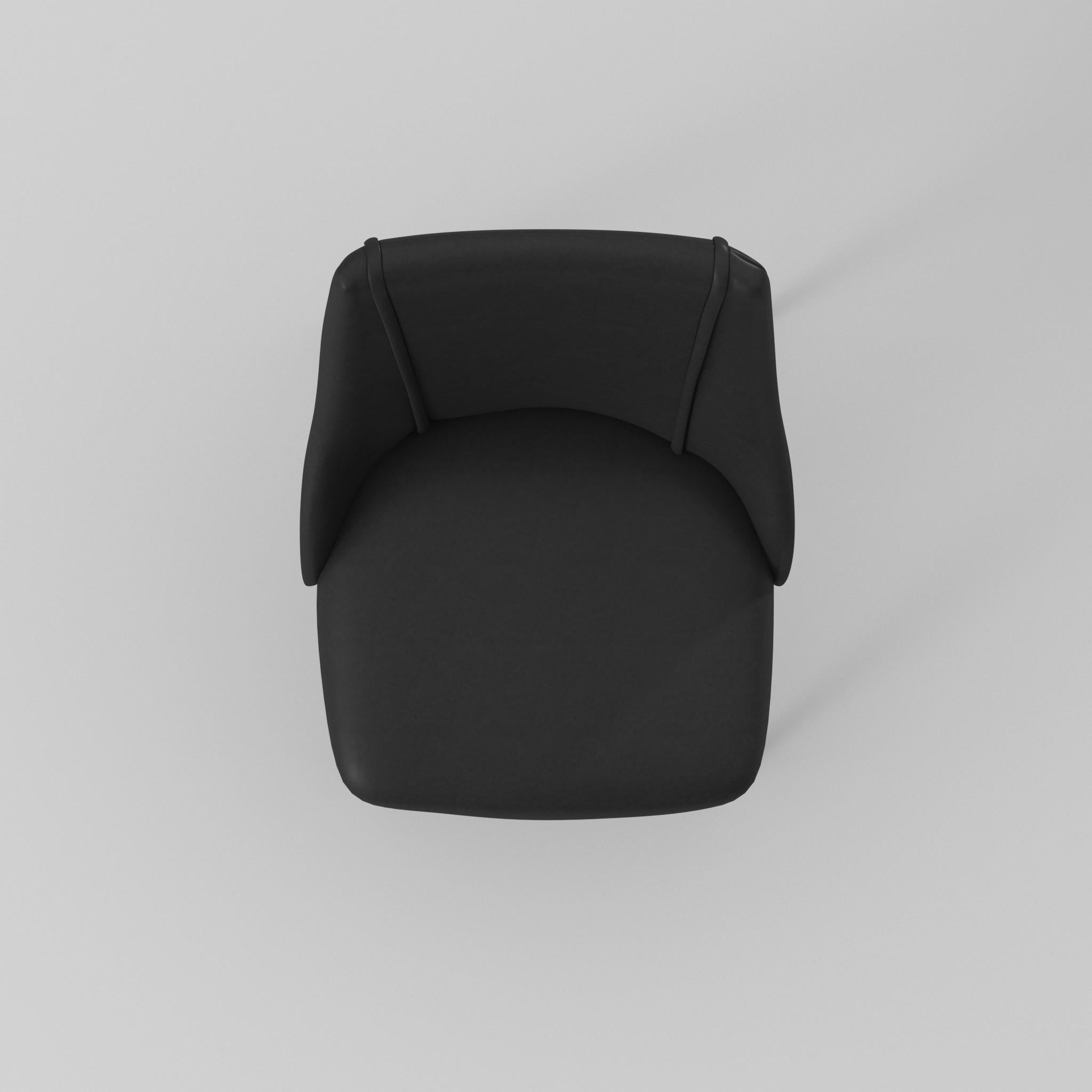 Homy Casa Smeg 33" Modern PU Dining Chair, Black,Open Box