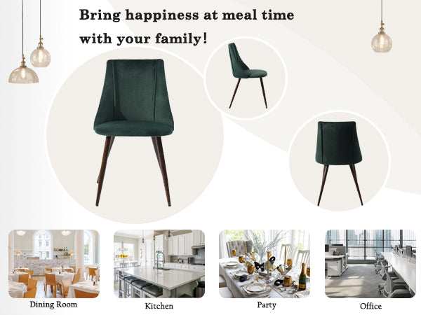 Homy Casa MICK 5PC Oval Dining Set 47" Matte White Table with 4 Smeg Dark Green Velvet Chairs Scandinavian Style