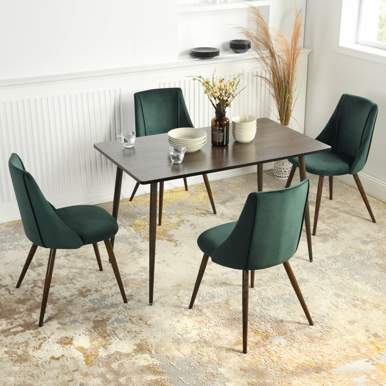 Homy Casa WHALEN 47.2"  Dark Brown Dining Table for Workspace and Home Open Box