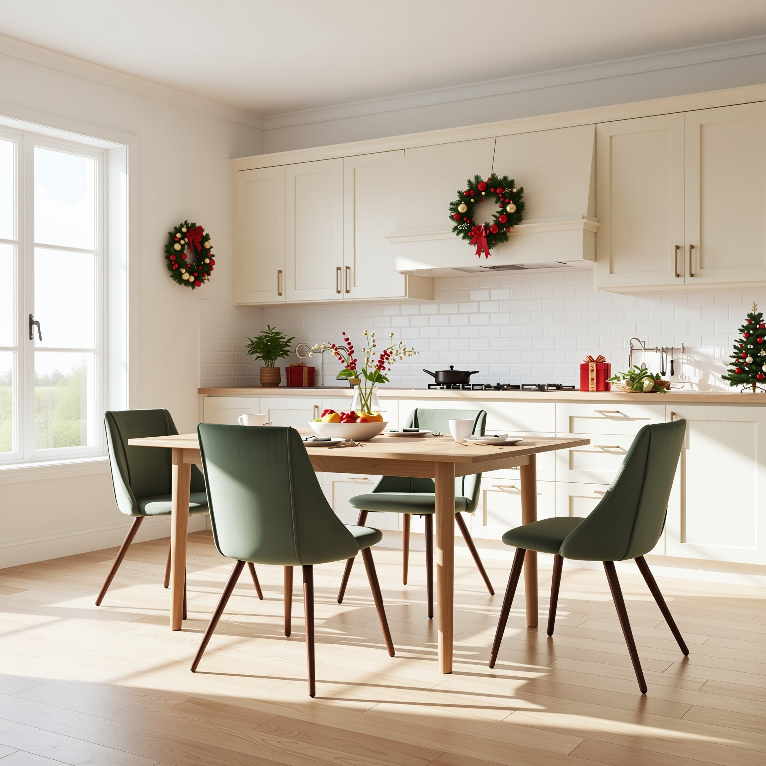 Smeg Soft High Back Upholstered Dining Chairs Set of 2 in Fabric or Velvet