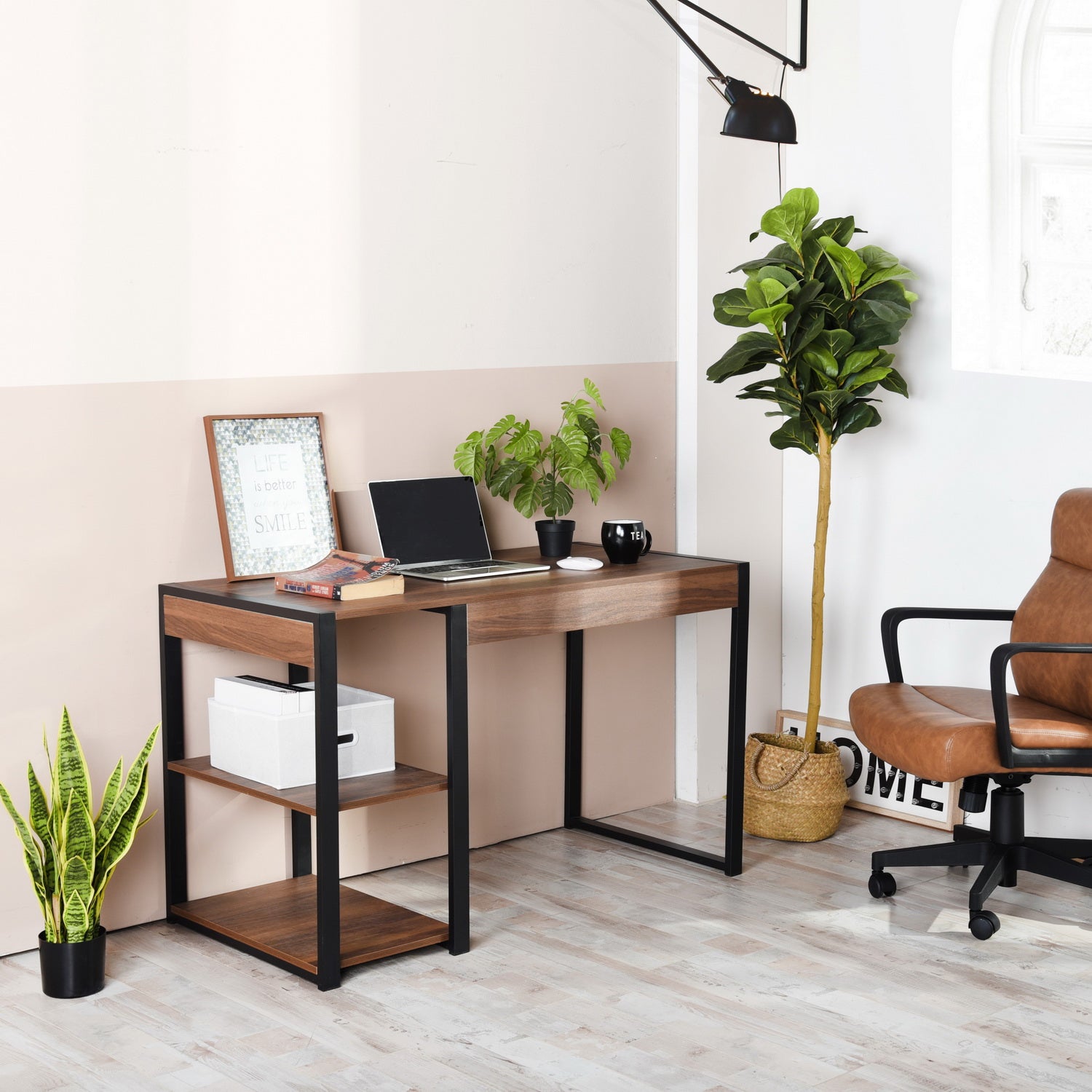 Homy Casa SOLEIL 47.2" Computer Desk Modern Office Workspace Table Open Box