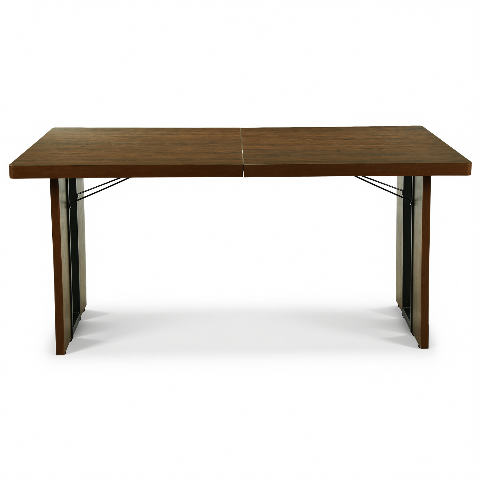 Homy Casa Sorian+Pomona 5PC Dining Set 63" Rectangular Table with Beige Fabric Upholstered Chairs