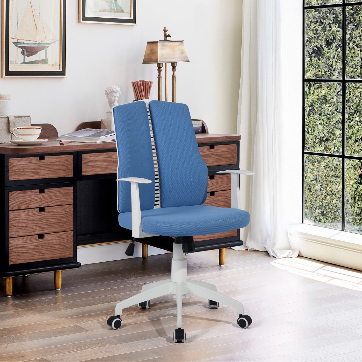 Soris Light Blue Mesh Computer Chair